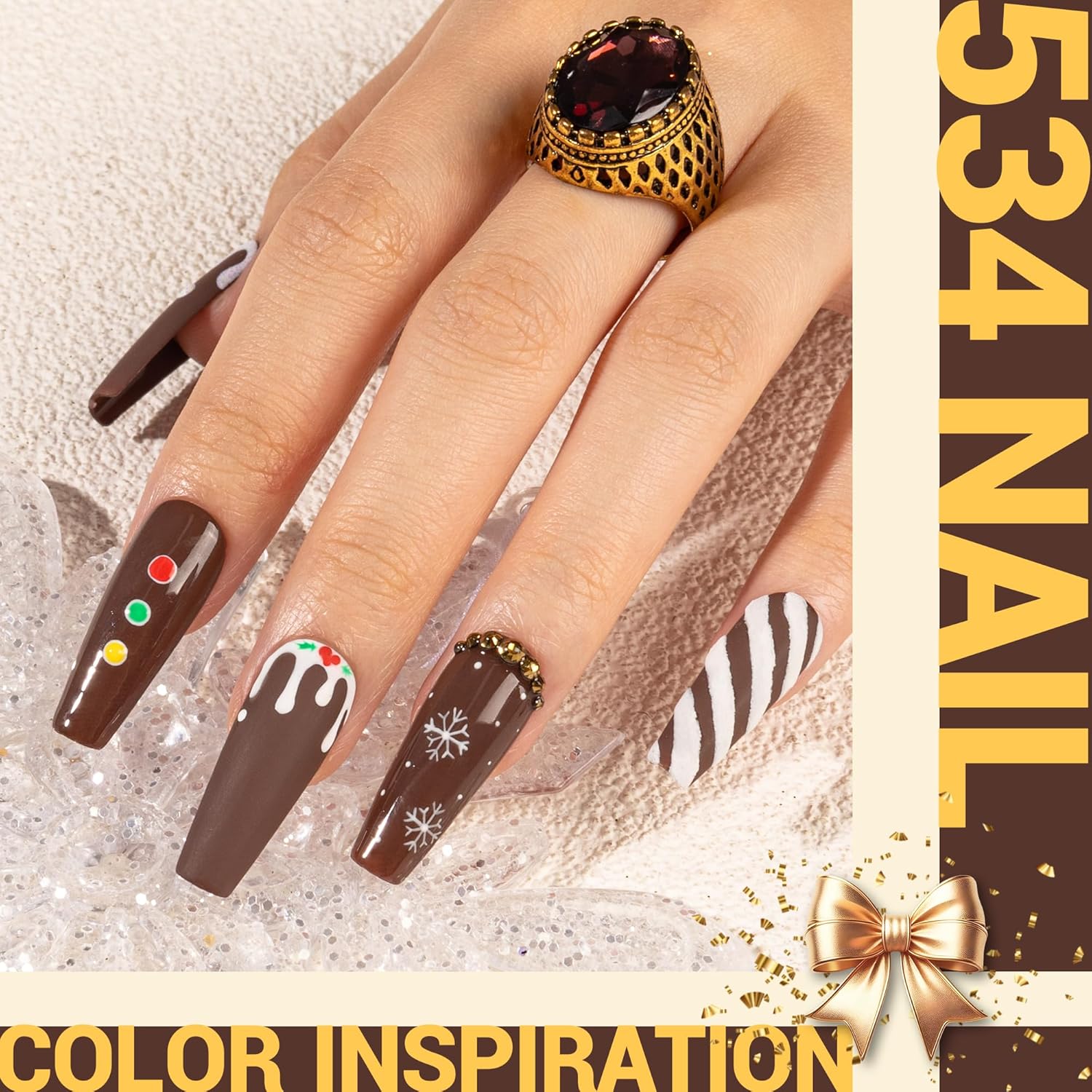 MelodySusie 0.5fl oz Thick Americano Brown Gel Nail Polish for DIY Nail Art - Image 2