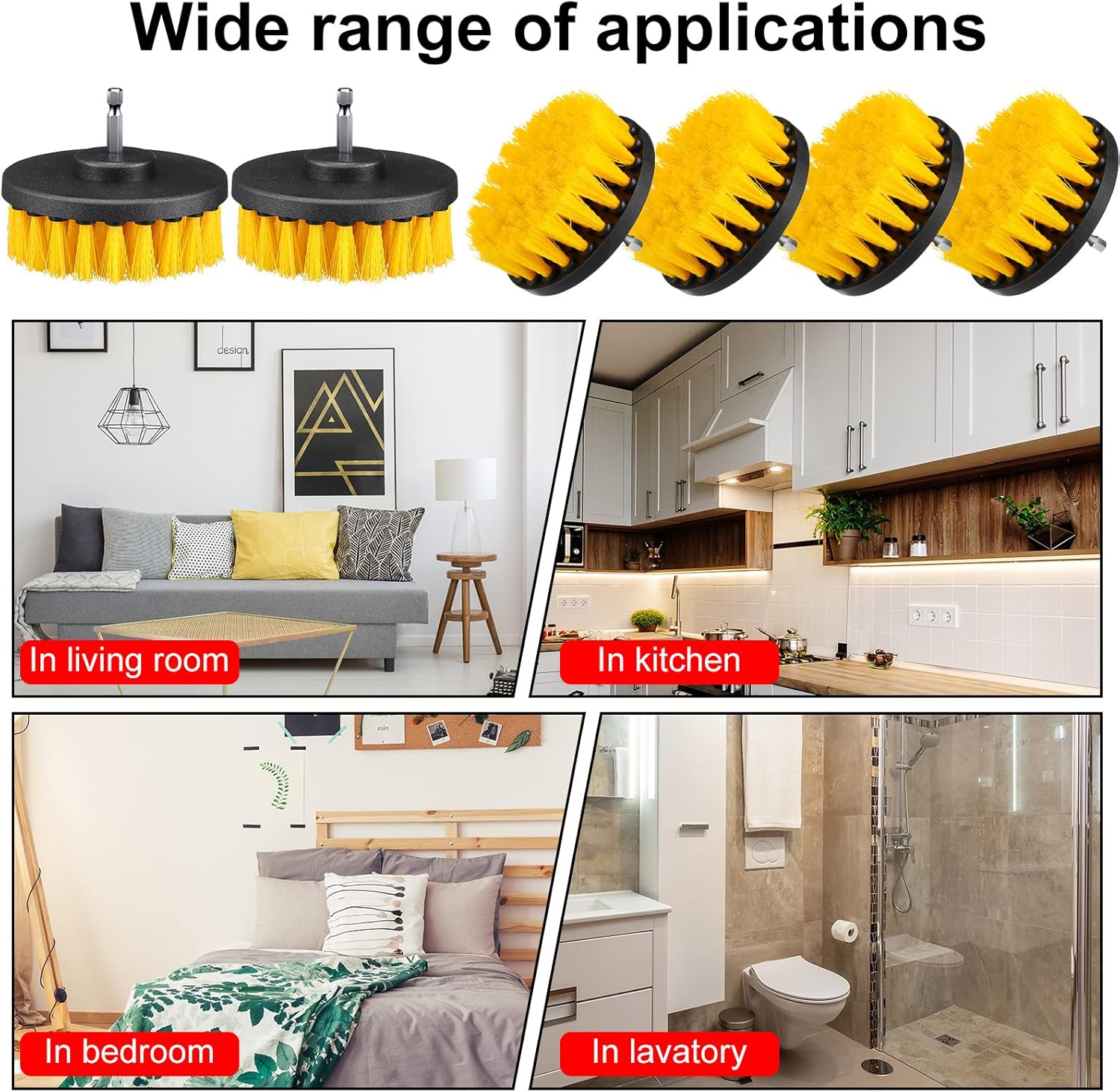 RemeRry 6-Piece Drill Brush Attachment Cleaning Kit for Bathroom, Kitchen, and Auto Use - Image 7
