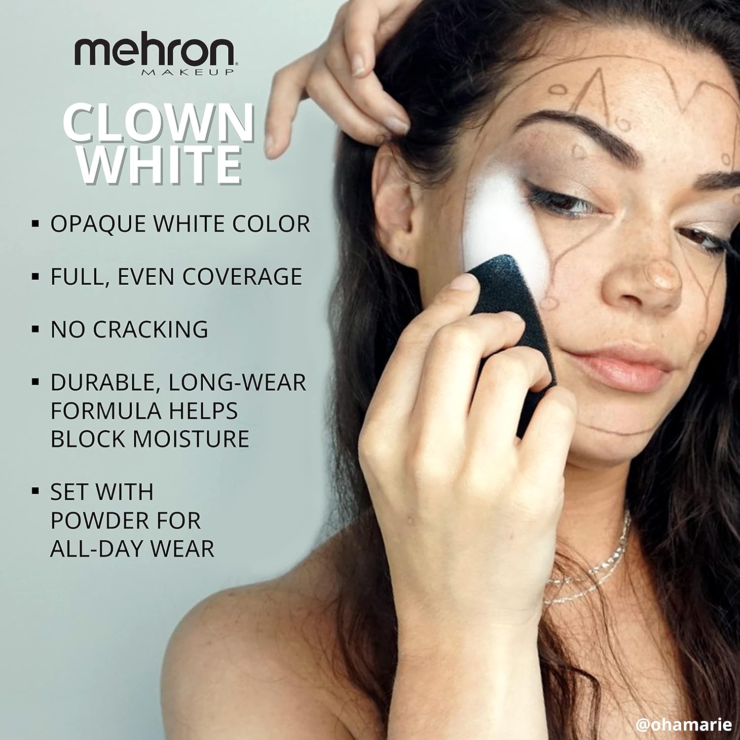 Mehron Clown White Face Paint Cream for Stage, Film, Cosplay, 2.25 oz - Image 3