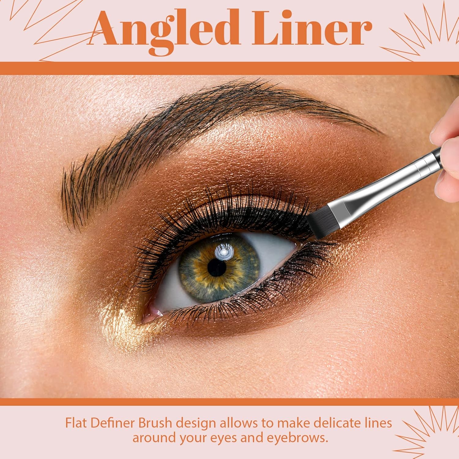 12 Piece Firm Bristle Synthetic Eyeliner Eyebrow Makeup Brush Set - Image 4