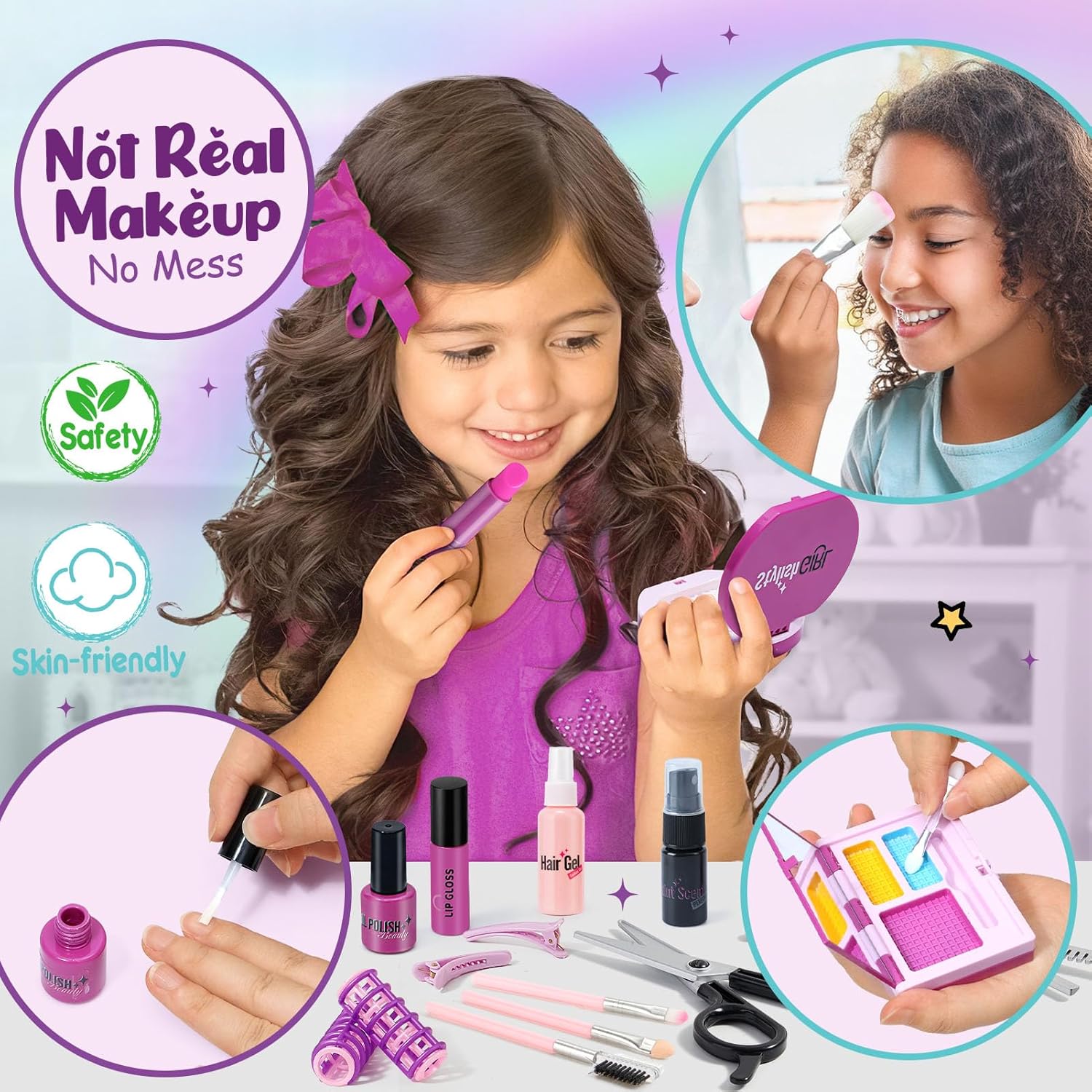 G.C Hair Salon Playset for Girls with Realistic Blow Dryer and Curling Iron for Ages 3+ - Image 6