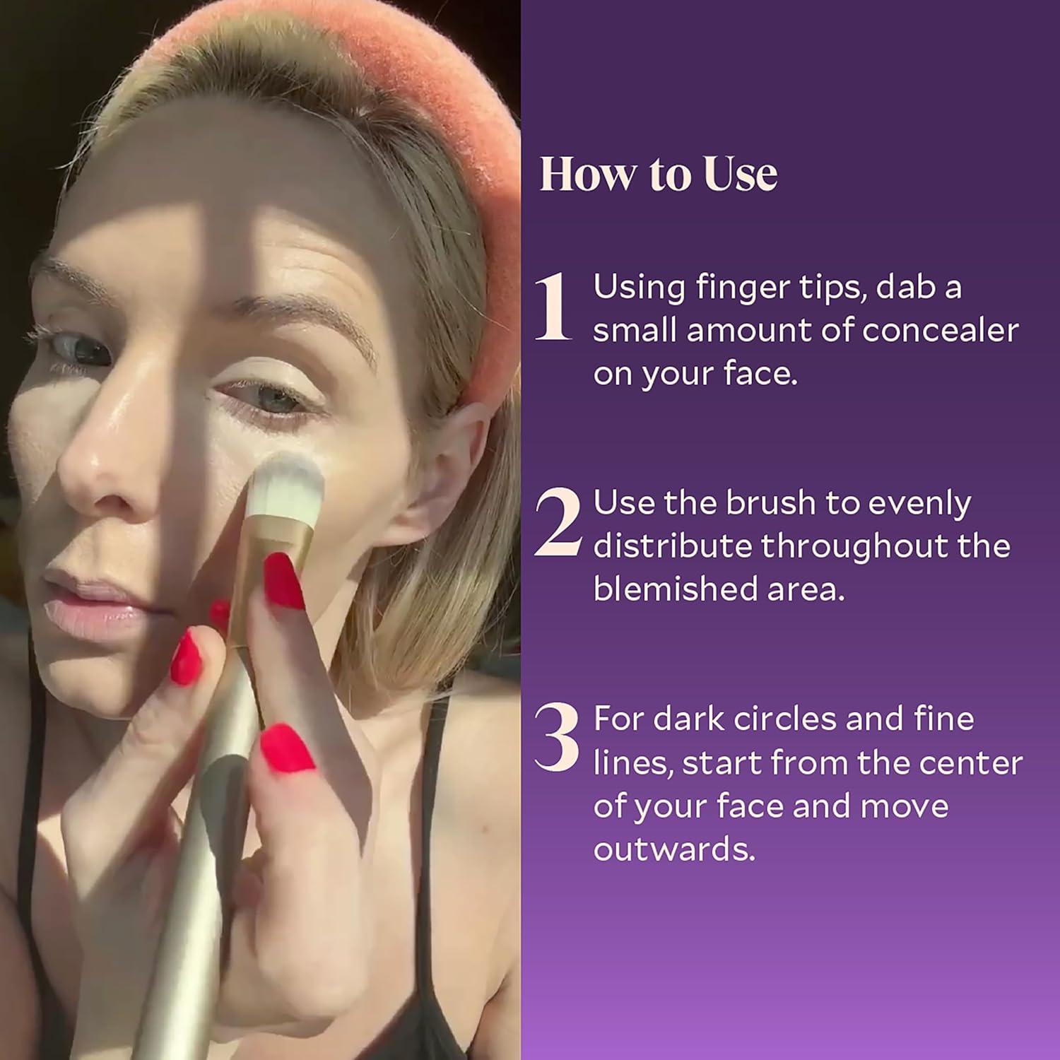 Fièra Lightweight Cream Liquid Makeup Concealer Foundation Brush Easy Clean - Image 3