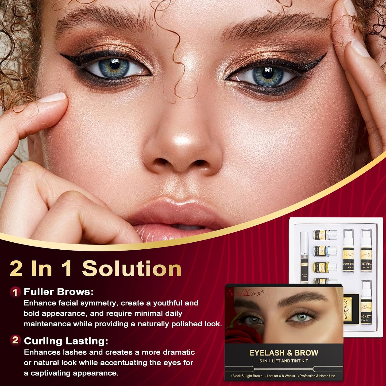 SCUNDA 6-in-1 Eyebrow Tint and Lash Lift Kit for Beginners - Image 3