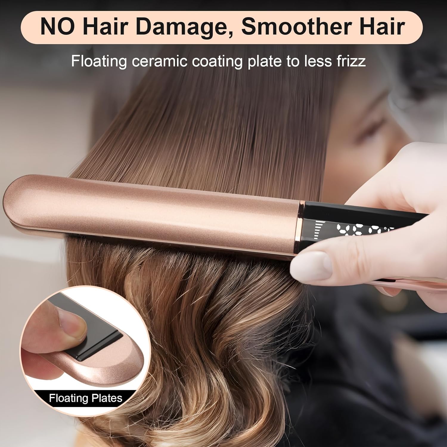 Professional Flat Iron Hair Straightener with Floating Plates and 14 Temp Settings 200-460℉ - Image 5