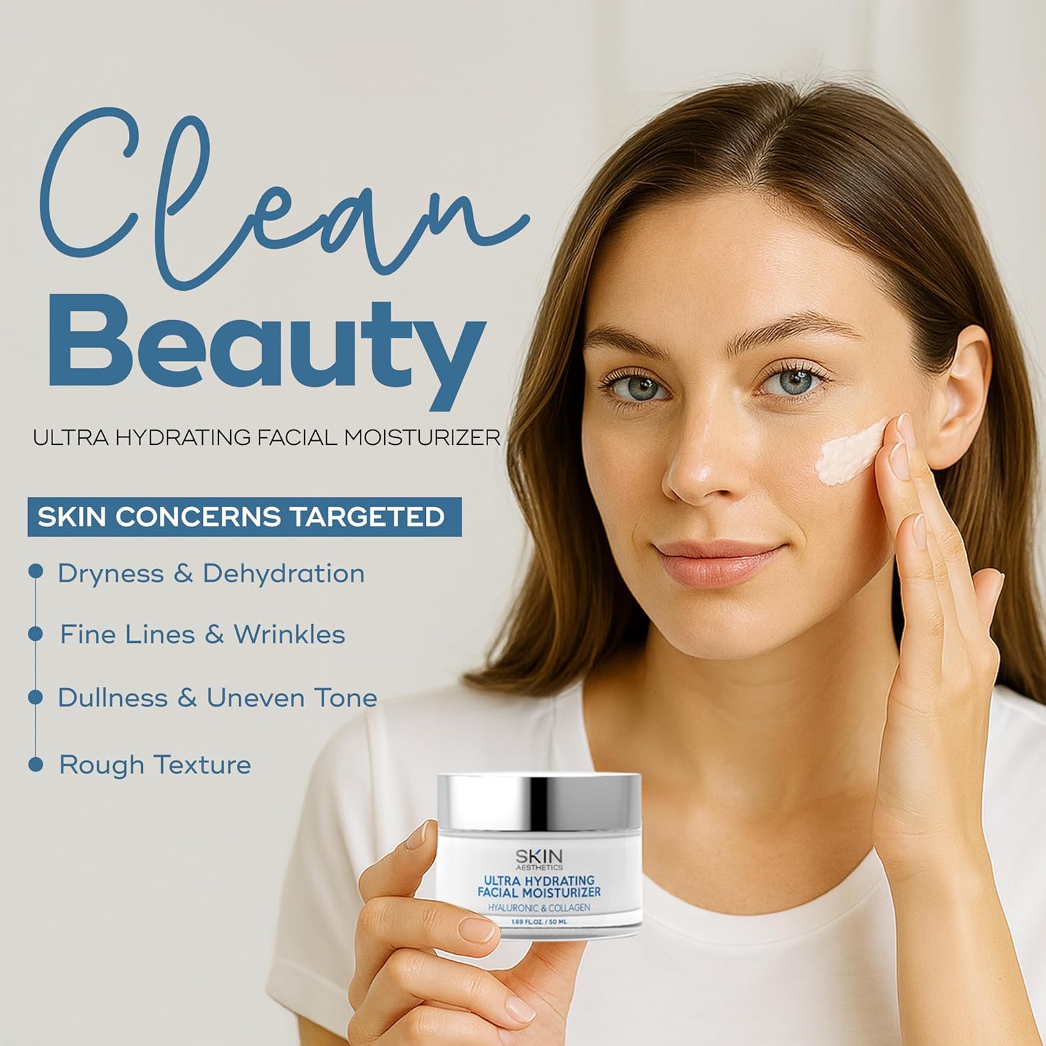 Hyaluronic Acid Collagen Anti-Aging Face Moisturizer - 1.69 oz Hydration Dermatologist Tested - Image 7