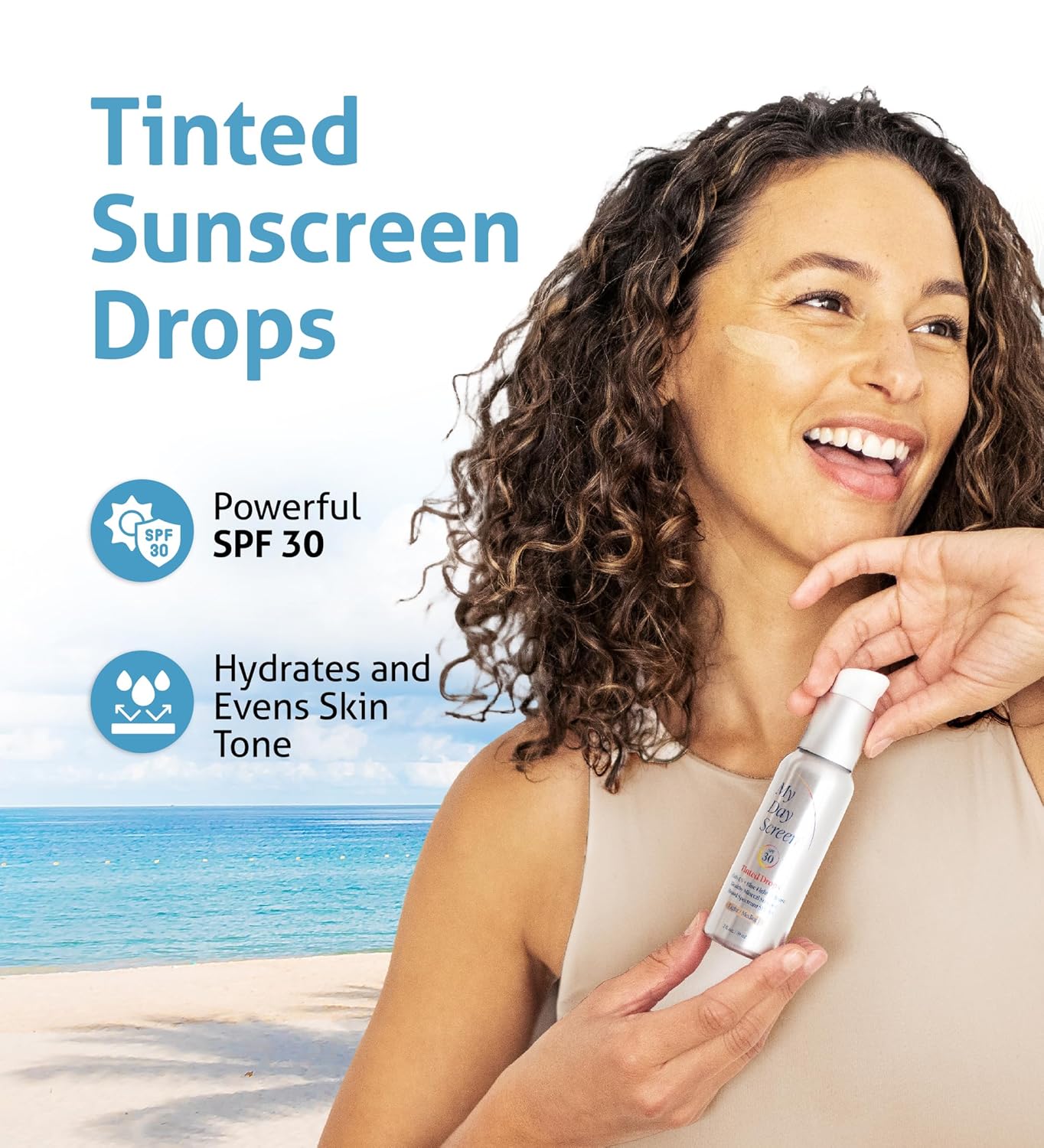 3-in-1 Tinted Moisturizer Drops for Fair/Light Skin, SPF 30, Vegan, 2 fl. oz - Image 2