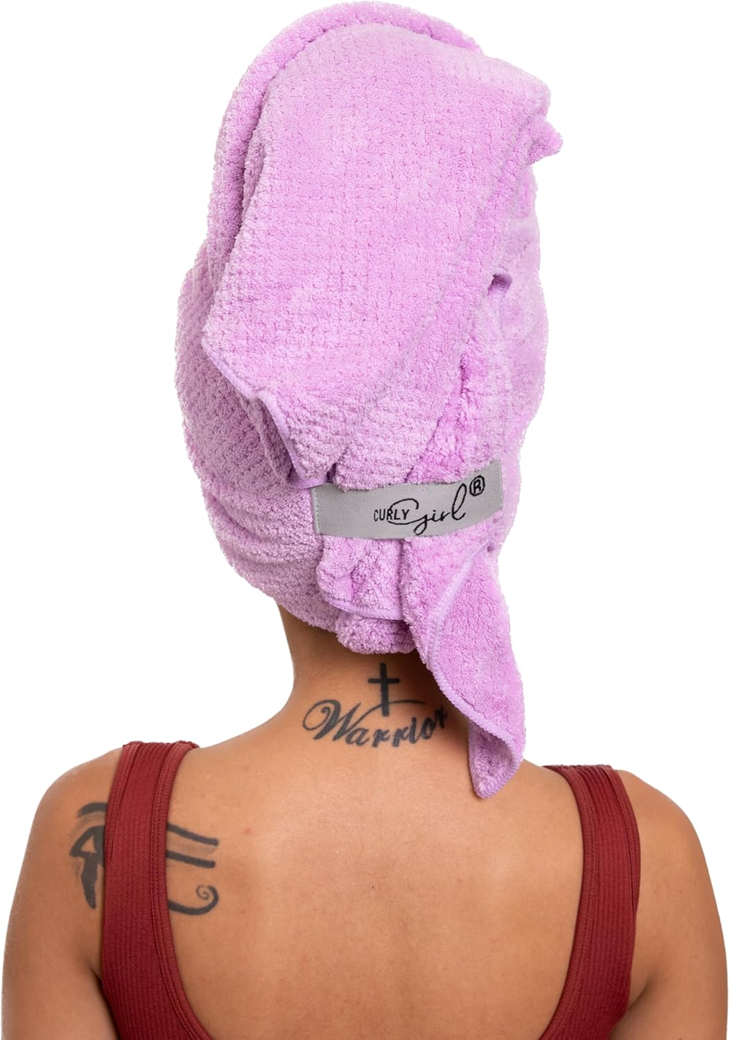Curly Girl Microfiber Hair Towel Wrap for Women, 41" x 31" Large Quick Dry Hair Towel, Secure Fit with Elastic Strap, Anti-Frizz Hair Plopping Wrap for Long, Thick Hair