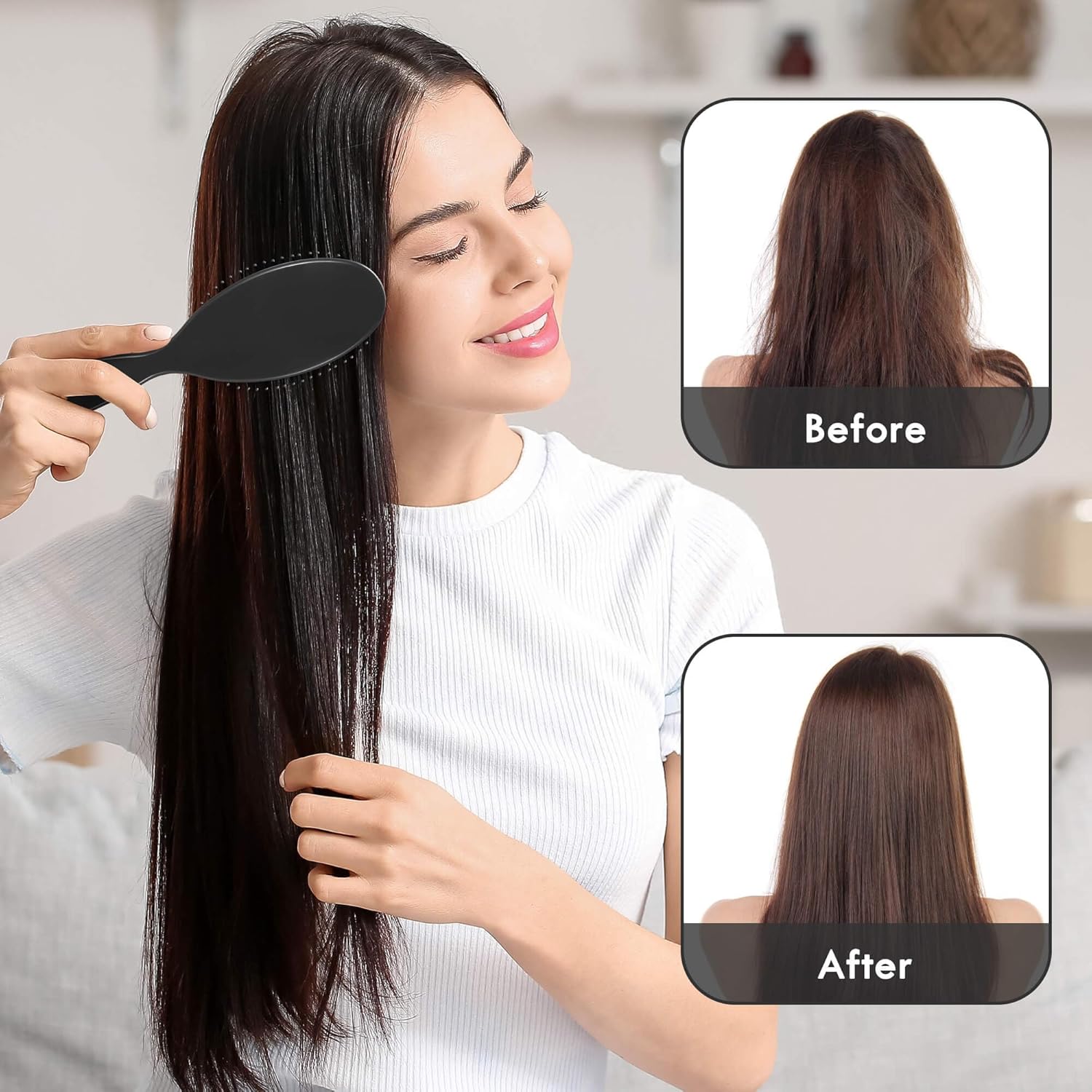 2 Pack Air Cushion Detangling Hair Brush Set with Soft Bristles for All Hair Types - Image 4