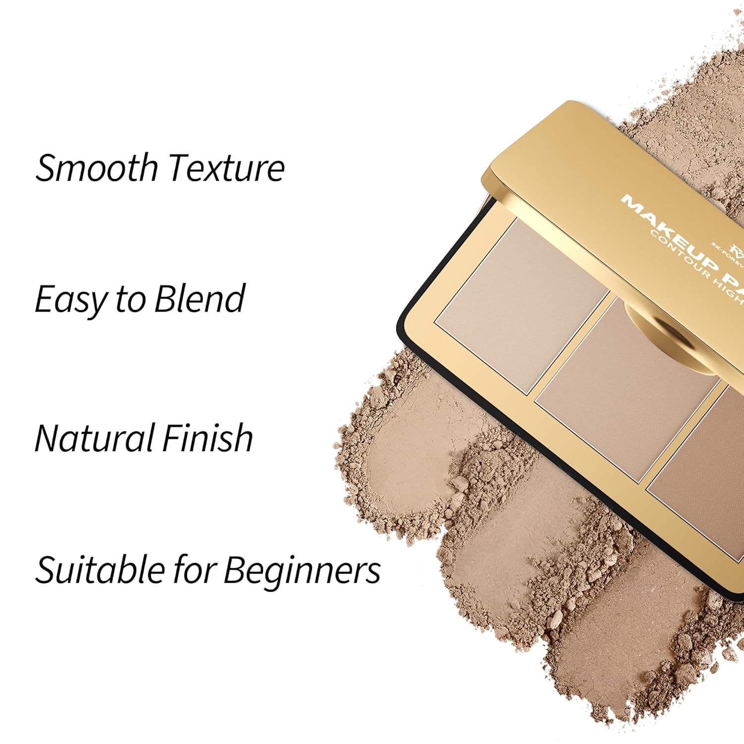 Fair/Light Cool Toned Contour Palette - Smooth, Blendable, Long-Lasting Face Shaping Powder - Image 3