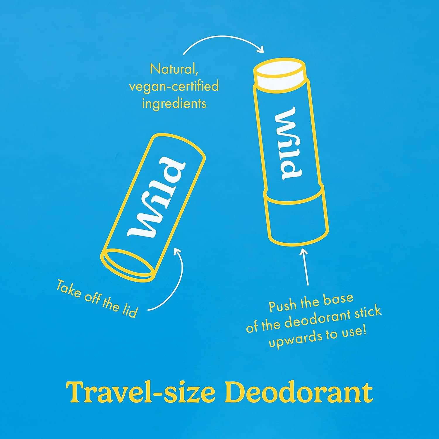 Wild Mini Natural Aluminum Free Vegan Eco-Friendly Deodorant 3-Pack Travel Size - Image 6