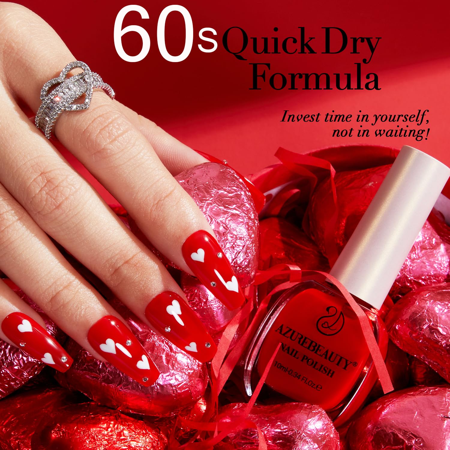 AZUREBEAUTY 10ml Red Quick Dry Infinite Shine Strengthening Nail Polish Kit - Image 4