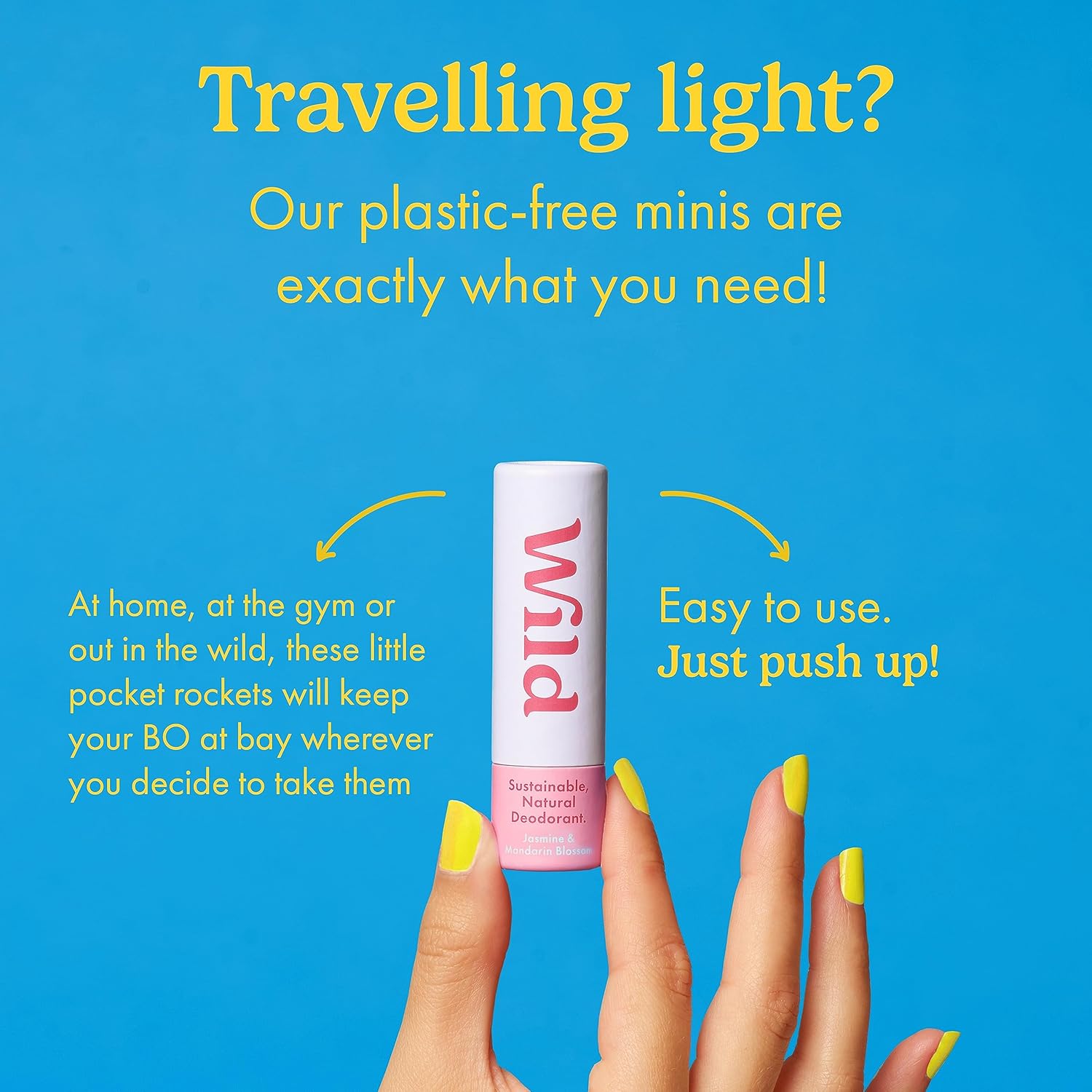 Wild Mini Natural Aluminum Free Vegan Eco-Friendly Deodorant 3-Pack Travel Size - Image 3