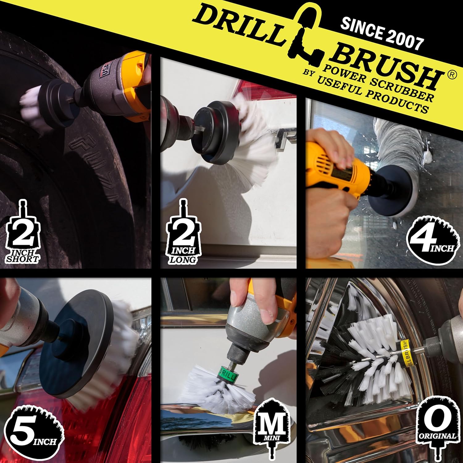 Ultimate Drill Brush Car Wash Kit for Interior and Exterior Cleaning with Spin Brush - Image 2