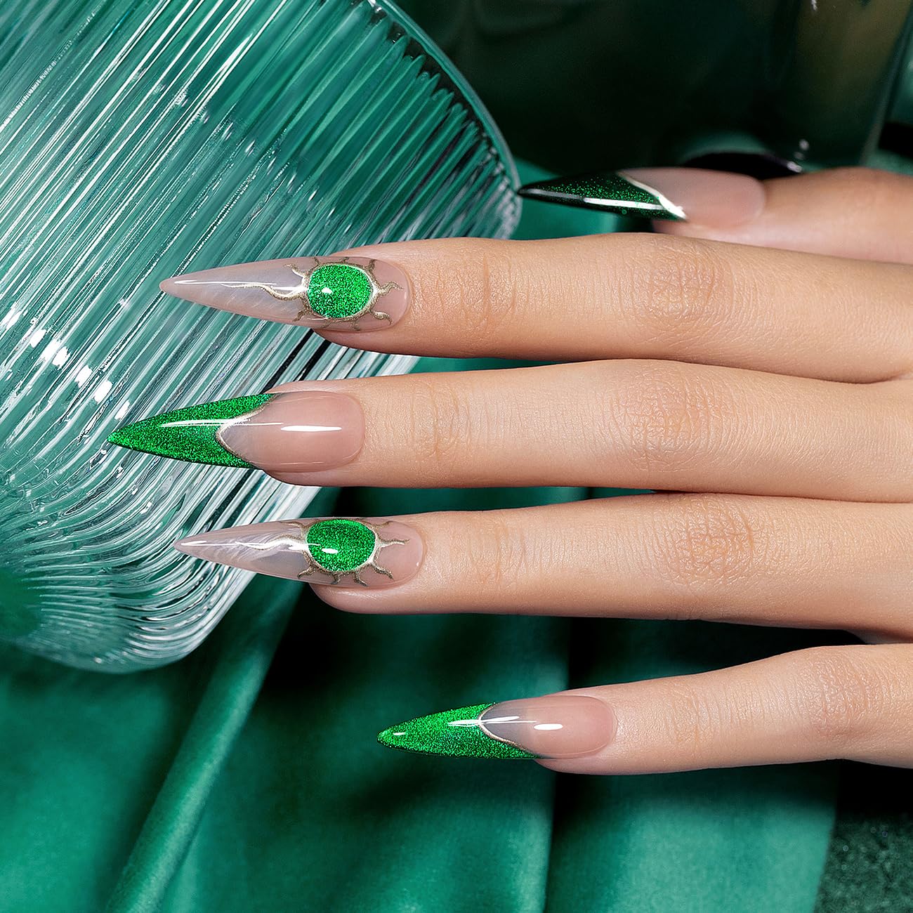 RARJSM 15ml Green Cat Eye Gel Nail Polish Kit with Magnet Stick for Salon Quality Nails - Image 2