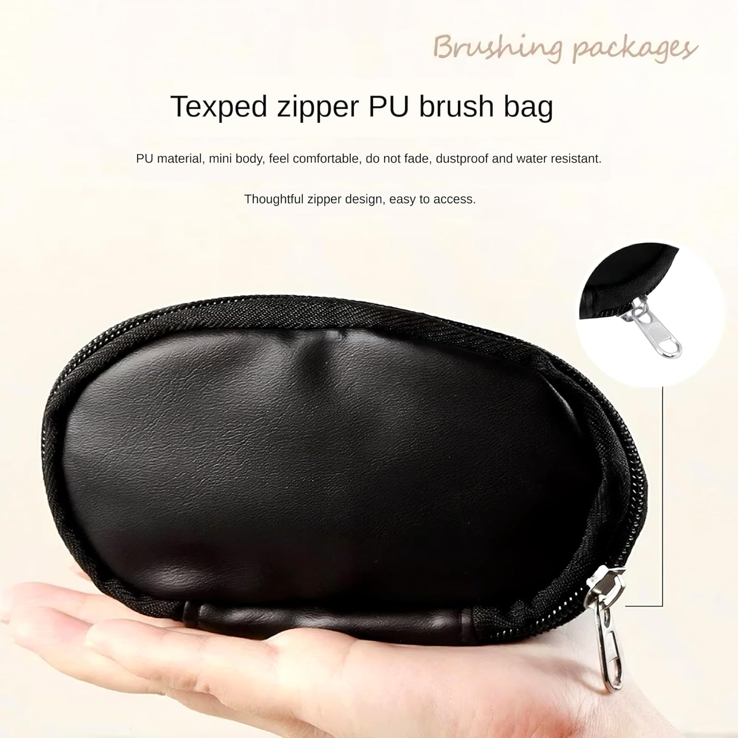 Novo Mini 9-Piece Makeup Brush Set Soft Synthetic Bristles with Travel Bag - Image 7