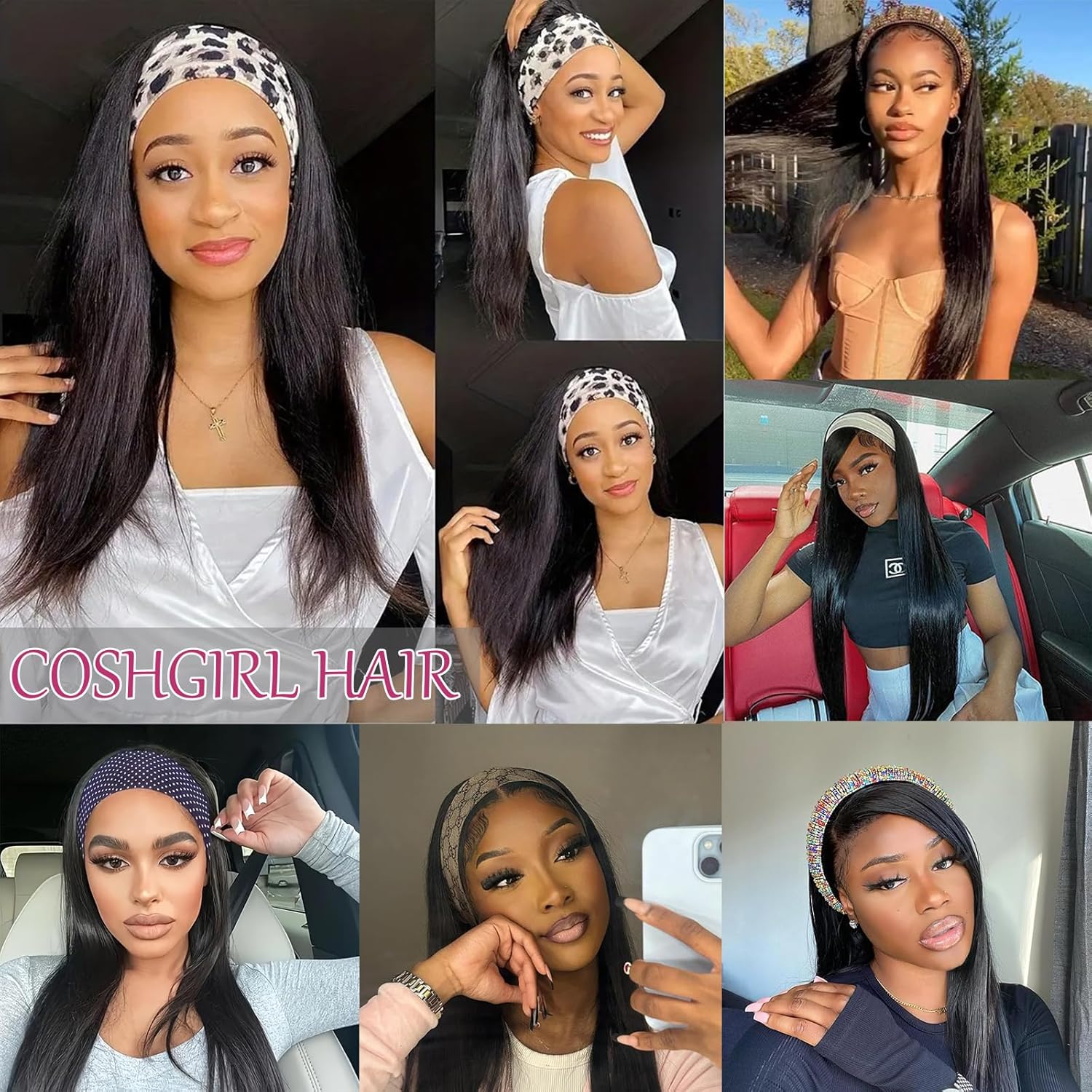 20 Inch Straight Brazilian Virgin Human Hair Headband Wig for Black Women, 150% Density - Image 6
