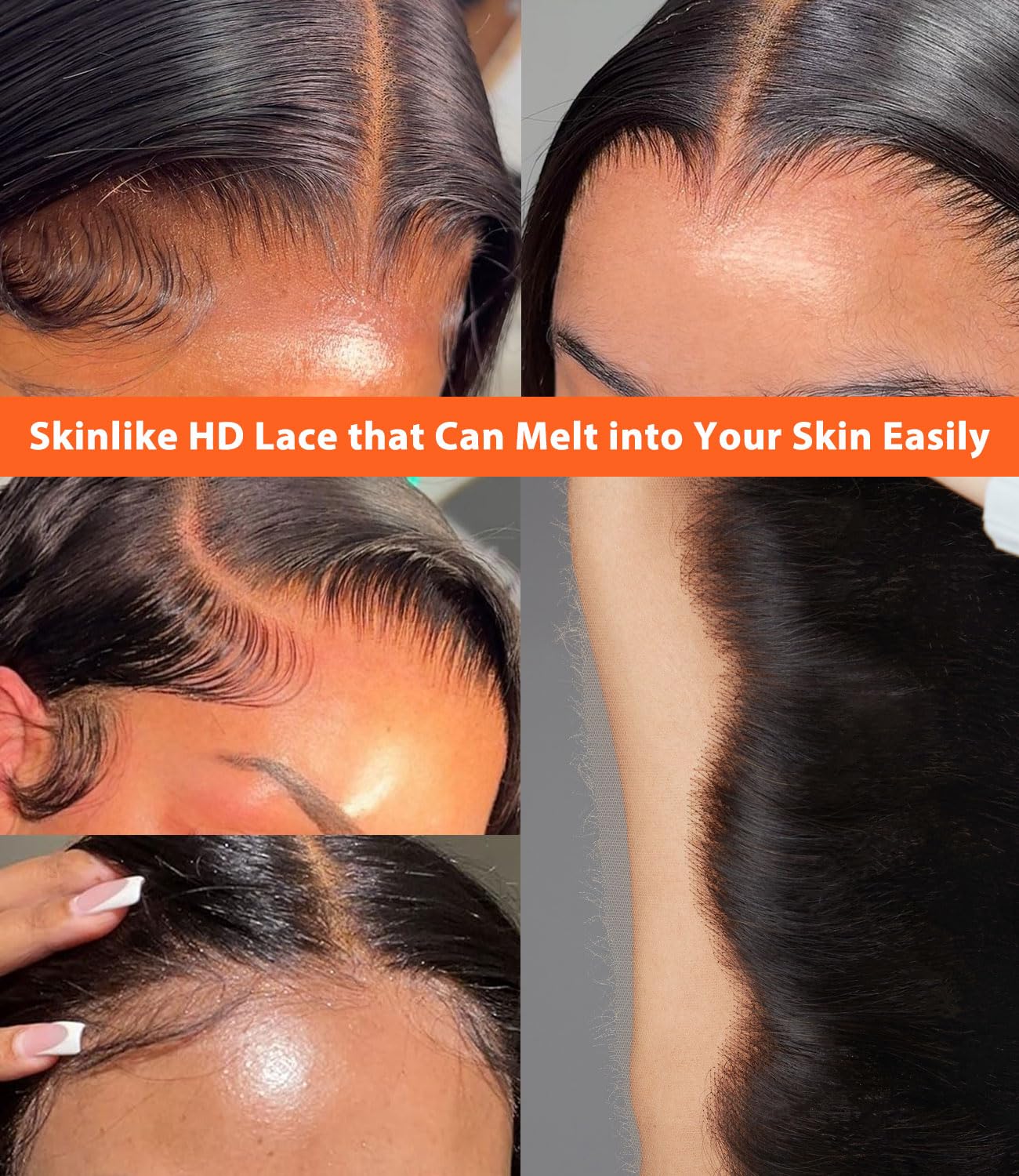 Mlip 5x5 HD Lace Body Wave 14 Inch Raw Indian Human Hair Closure Pre-Plucked - Image 2