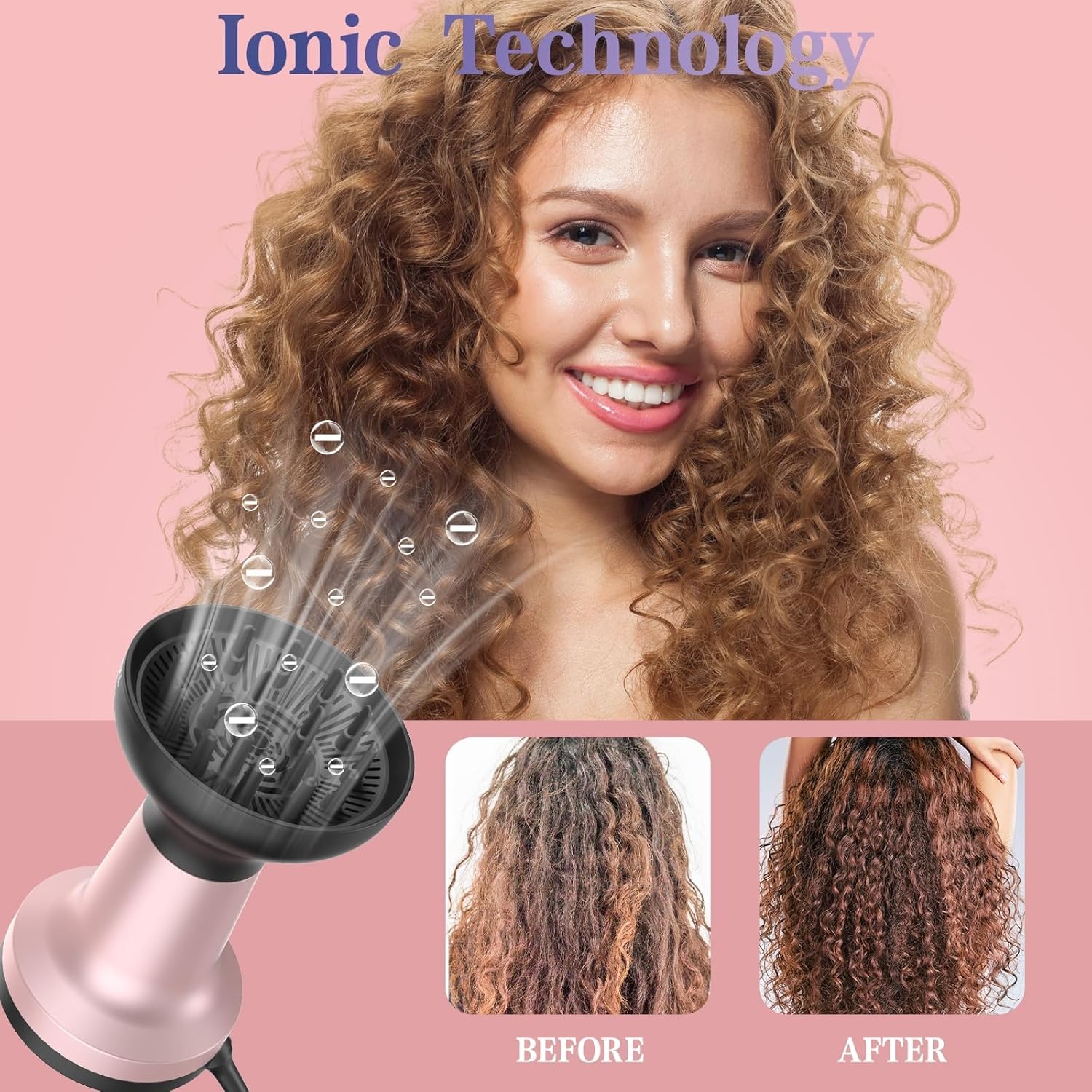 XL 1875W 2-in-1 Hair Dryer with Diffuser and Comb Attachment for Curly Hair - Image 5