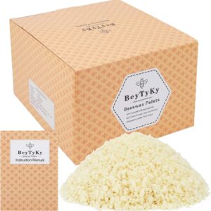 10Lb Organic White Beeswax Pellets - Beeswax for Candle Making Triple Filtered Candle Wax for DIY Cream, Lip Balms, Lotions, and Soap Making Supplies, Cosmetic Grade Easy Melt Pure and Natural BeesWax