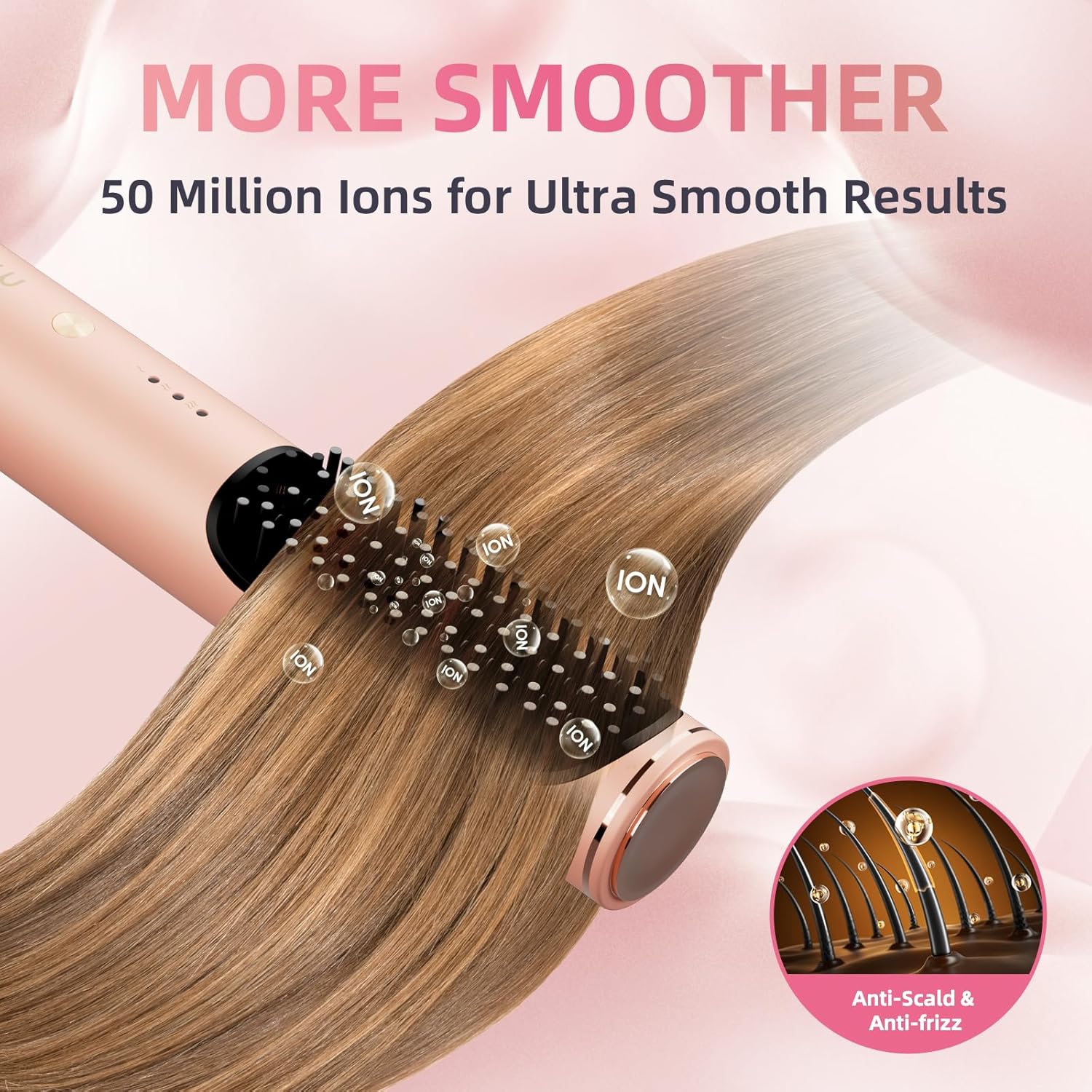Ionic Ceramic Hair Straightener Brush for Women, Anti-Scald Design, Fast Heating, Home Use - Image 7