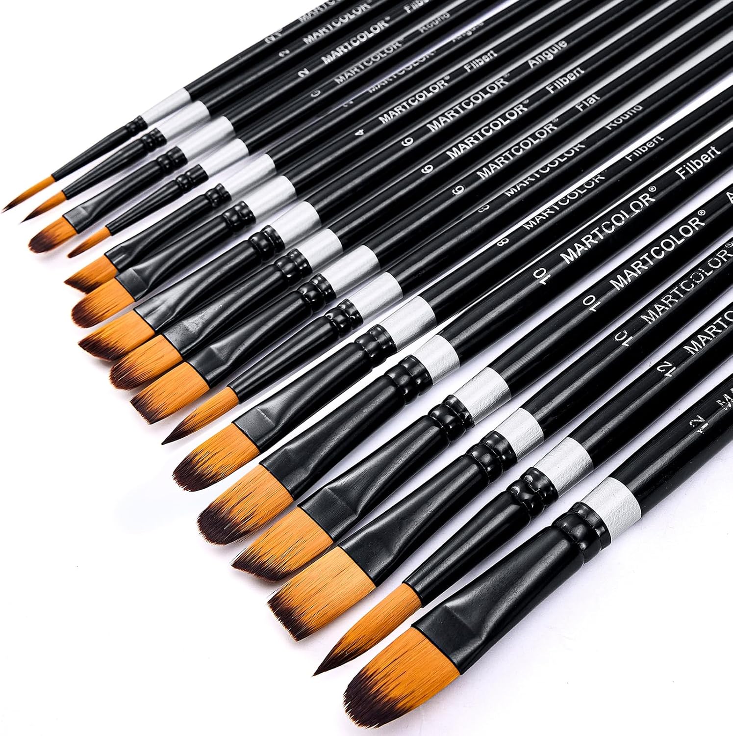 16-Piece Nylon Hair Paint Brush Set for Acrylic, Oil, Watercolor, Face, and Body Art - Image 8