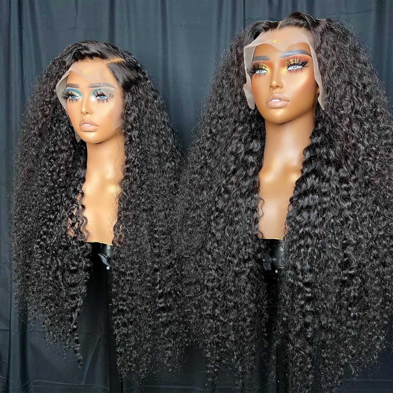 30 Inch 200% Density Deep Wave Natural Black Lace Front Wig - Image 3