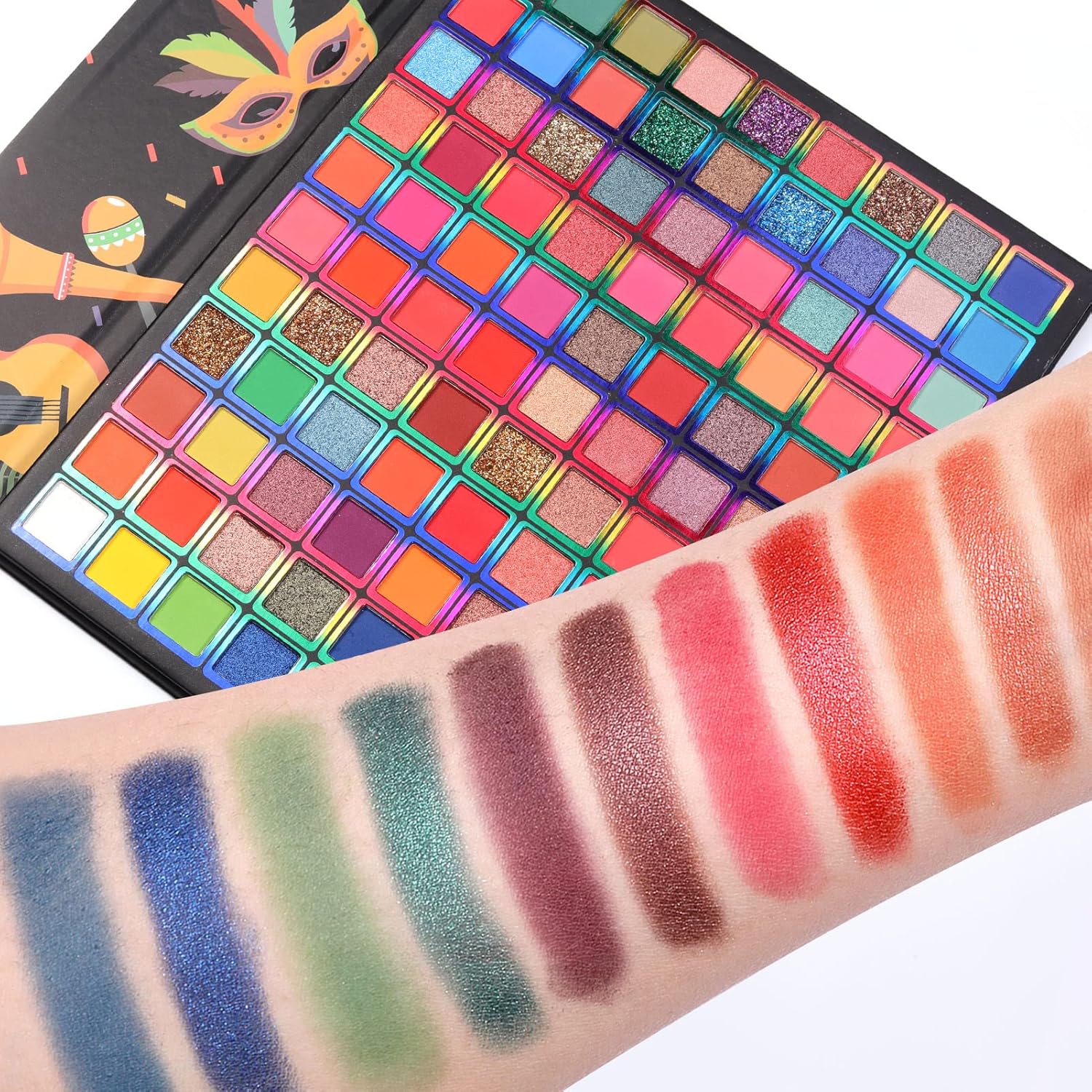 99 Colors Rainbow Matte Glitter Eyeshadow Palette Waterproof Long Lasting Makeup - Image 3