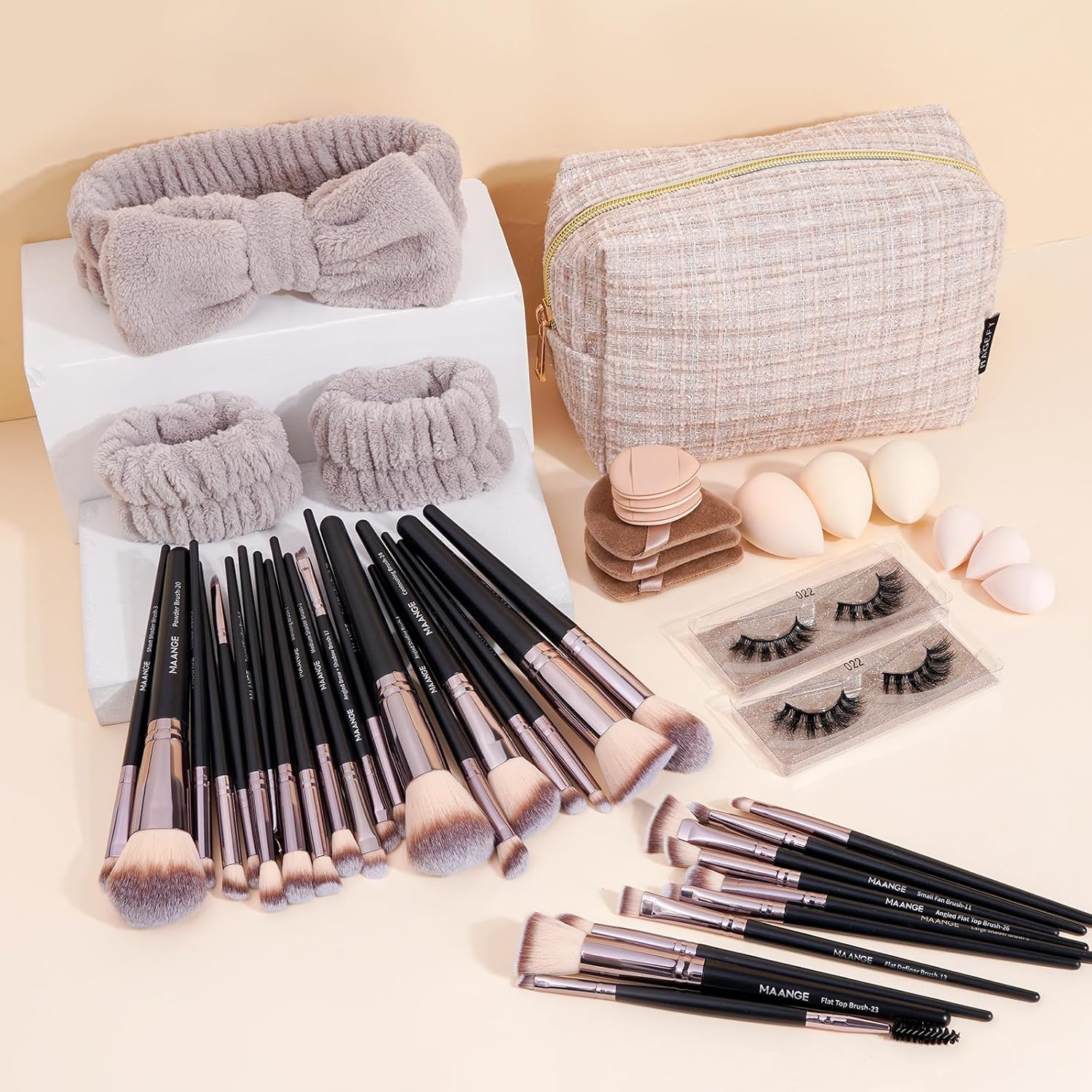 MAANGE 48 Piece Makeup Brush Set with Storage Bag for Flawless Application - Image 2