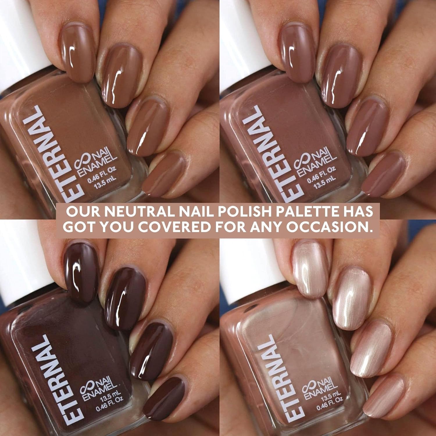 4-Piece Dark Nude Quick Dry Non-Toxic Nail Polish Set for Women 13.5mL - Image 2