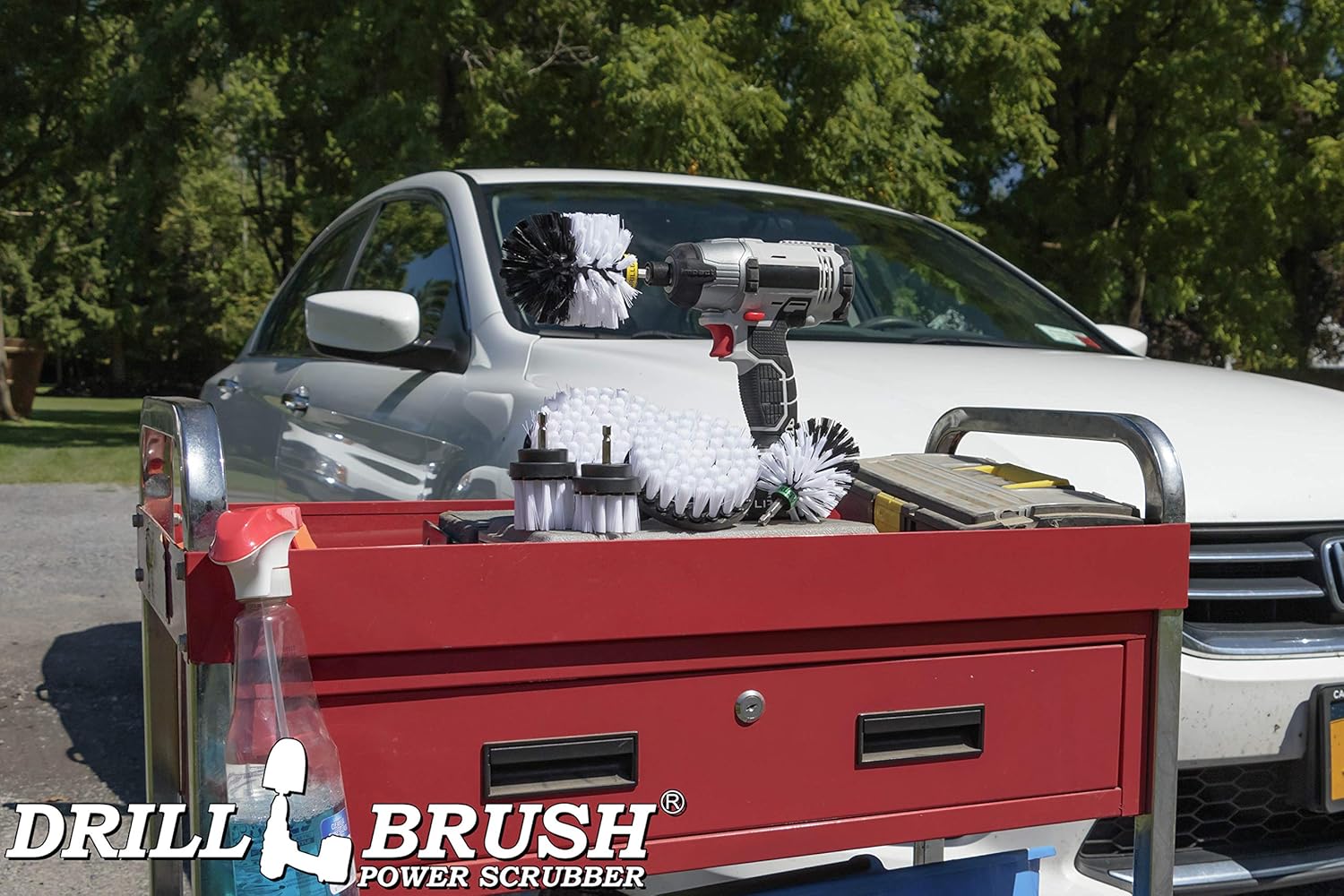 Ultimate Drill Brush Car Wash Kit for Interior and Exterior Cleaning with Spin Brush - Image 7