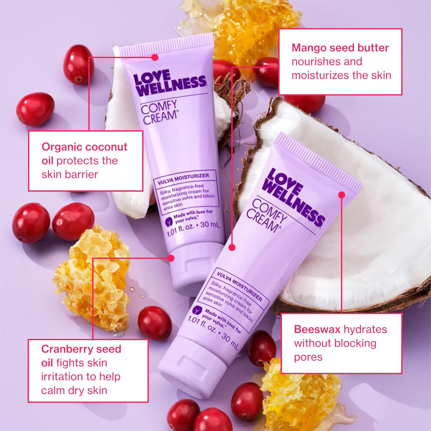 Love Wellness Comfy Cream 1.01 oz Daily Vulva Vaginal Moisturizer for Lasting Comfort - Image 4