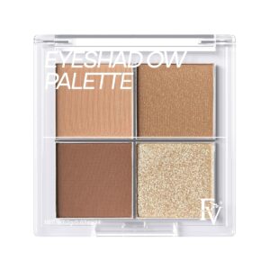 FV Natural Finish Eyeshadow Palette, 4 Matte & Metallic High Pigment Shades, Long-Lasting Eye Shadow Palette Makeup, Crease-Proof, Blendable Eye Makeup (Neutral)