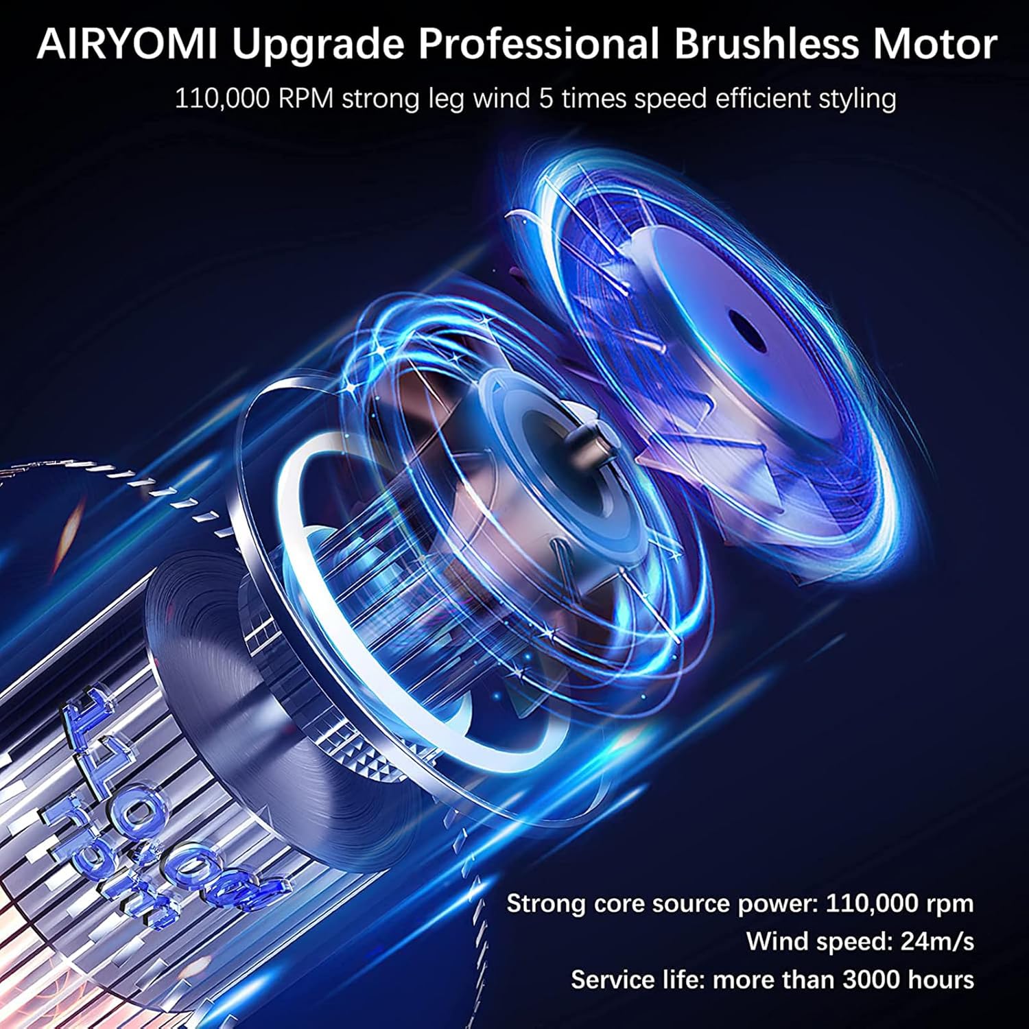 Professional 2000W Ionic Hair Dryer with Brushless Motor and Magnetic Attachments, Lightweight 0.83 lb - Image 2