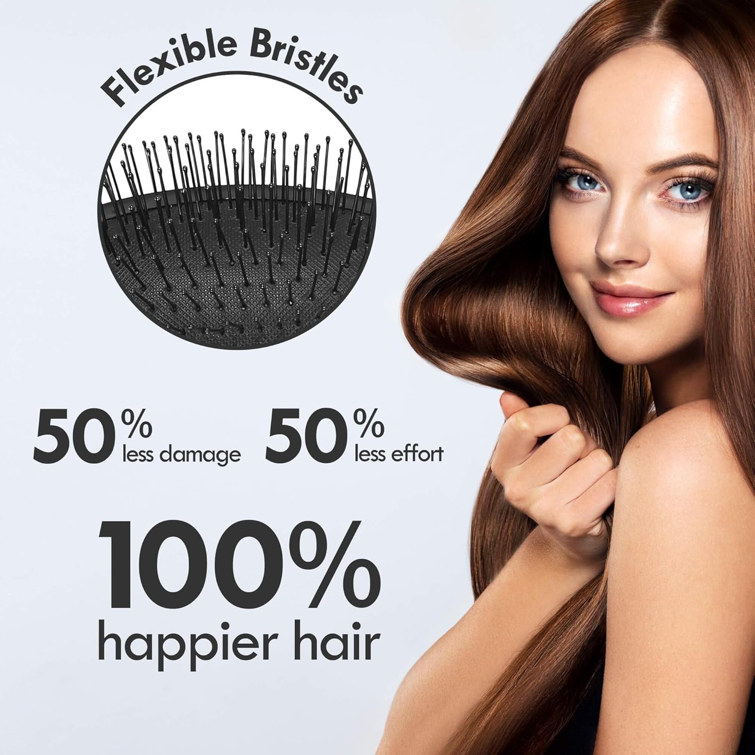 2 Pack Air Cushion Detangling Hair Brush Set with Soft Bristles for All Hair Types - Image 3