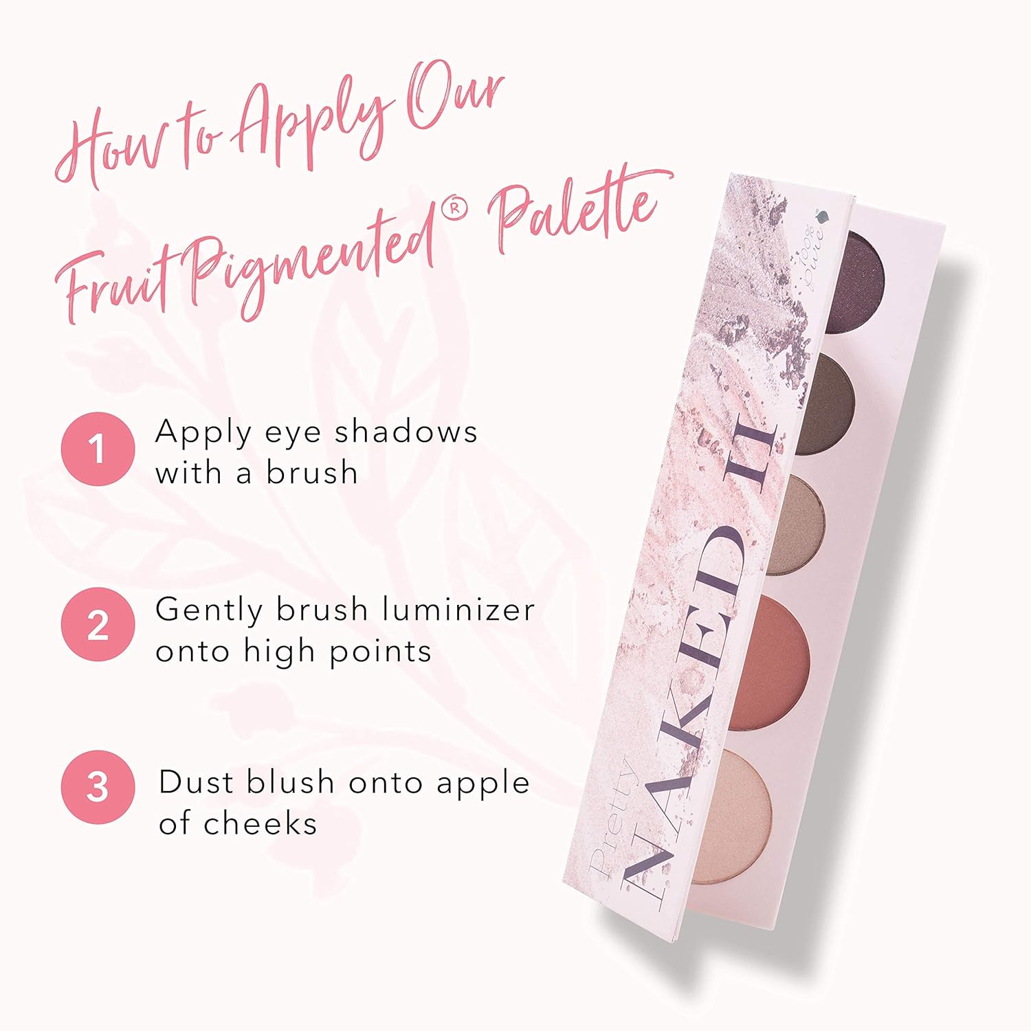 Pretty Naked II 100% Pure Vegan Makeup Palette - 3 Eyeshadow, Blush, Highlighter - Image 7