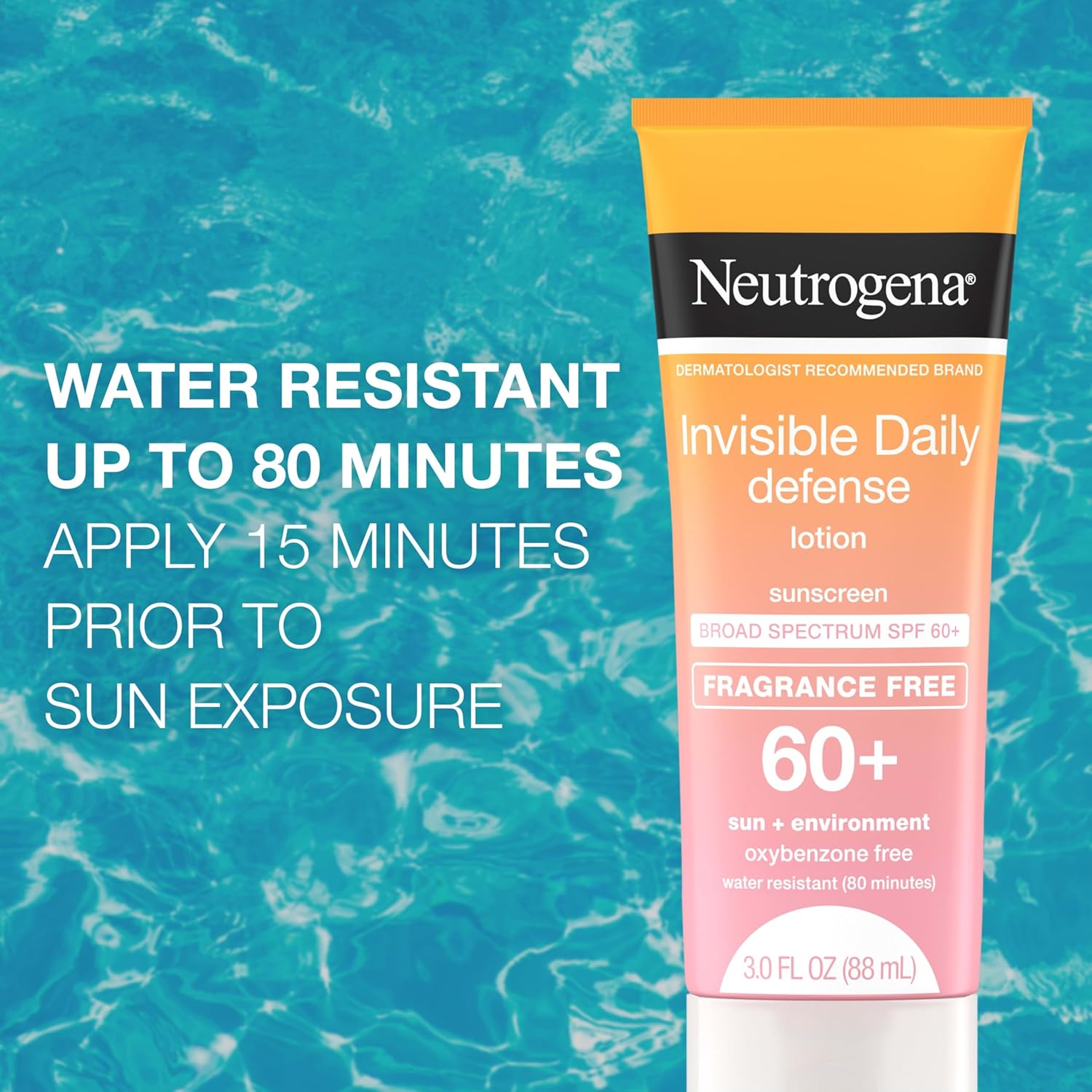 Neutrogena Invisible Daily Defense SPF 60 Fragrance-Free Sunscreen Lotion 3.0 oz Water-Resistant - Image 6
