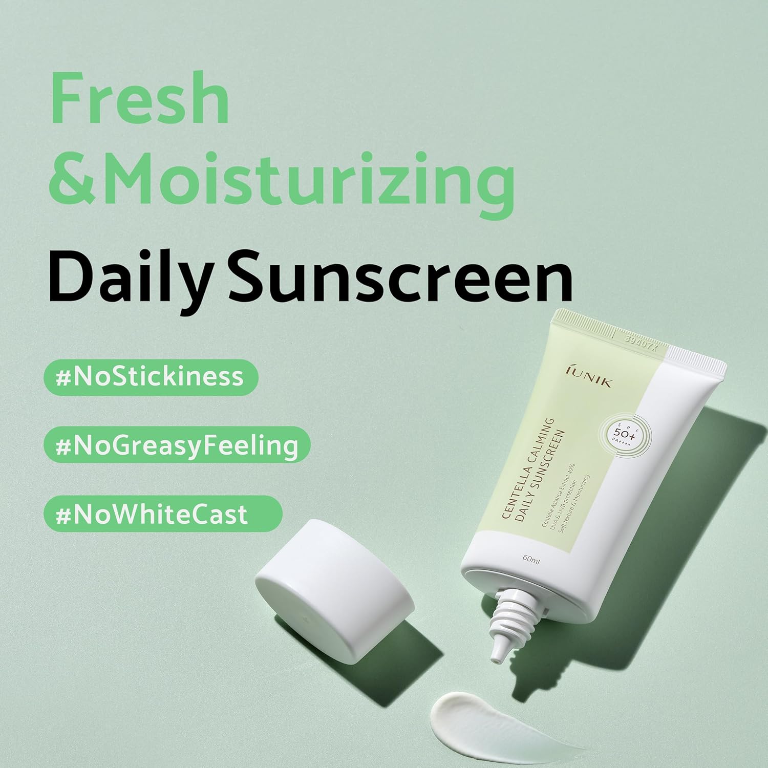IUNIK Centella Calming Moisture Daily Sunscreen SPF 50+ PA++++ 50ml for Sensitive Skin - Image 3