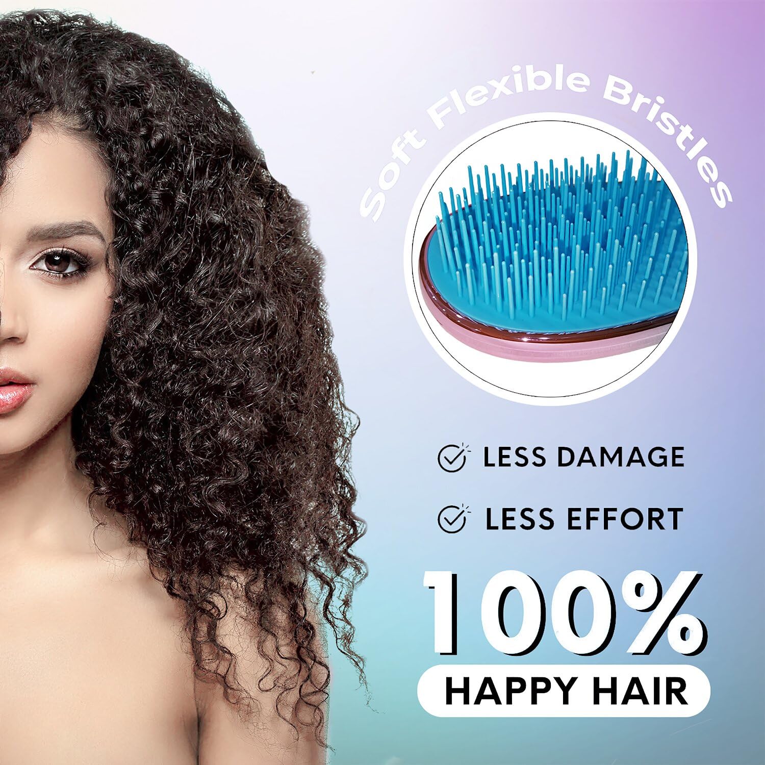 Ultimate Detangler Brush for Thick Curly Straight Hair - Pain-Free Detangling for Women Kids Toddlers - Flexible Bristles - Medium Size - Image 2