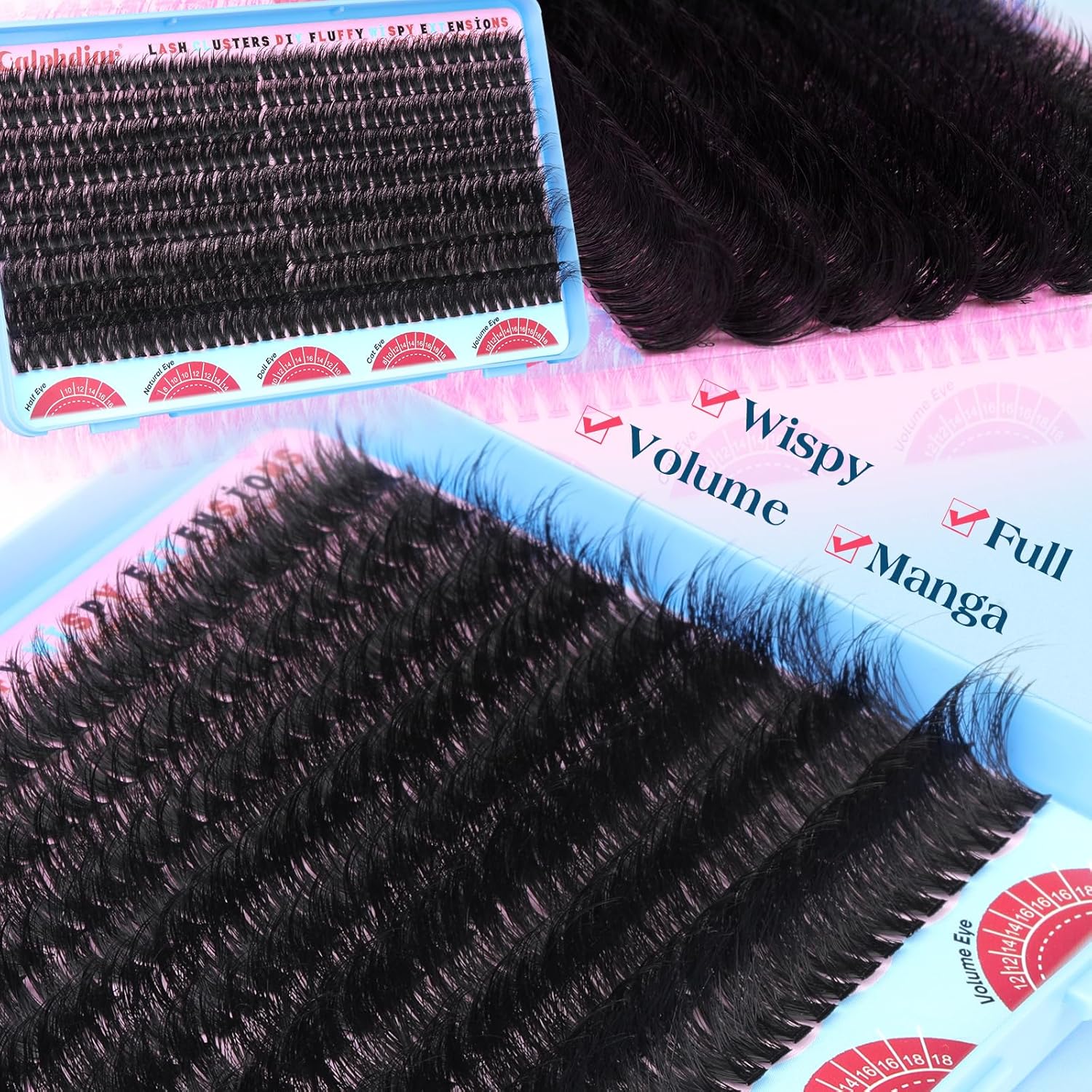 Calphdiar 70D Cluster Eyelash Extensions 360PCS Fluffy D-Curl Wispy Lashes 10-18mm - Image 6