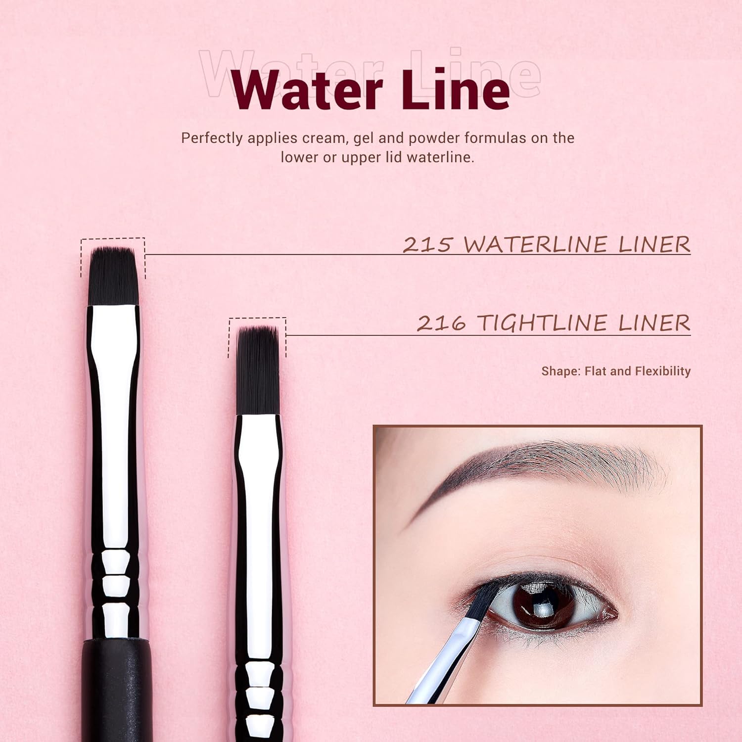 Jessup 11-Piece Eyeliner Brush Set for Precision Liner, Angled & Ultra Fine Tips - Image 5