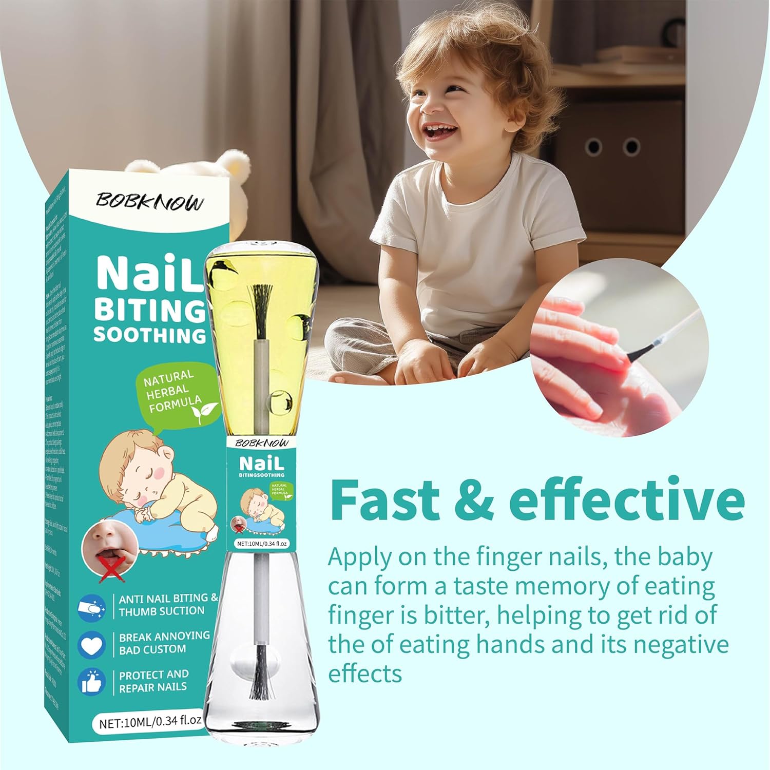 10 ml Nail Biting Treatment for Kids with Bitter Melon Extract to Prevent Biting and Repair Nails - Image 3