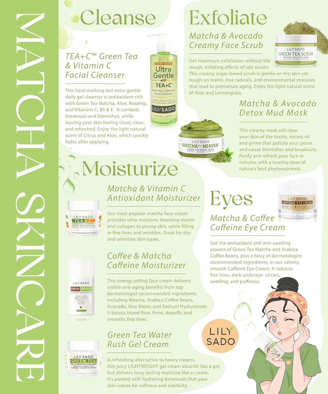 Lily Sado Matcha Made in Heaven Sugar Facial Scrub 4 oz Vegan Exfoliator All Skin Types - Image 6