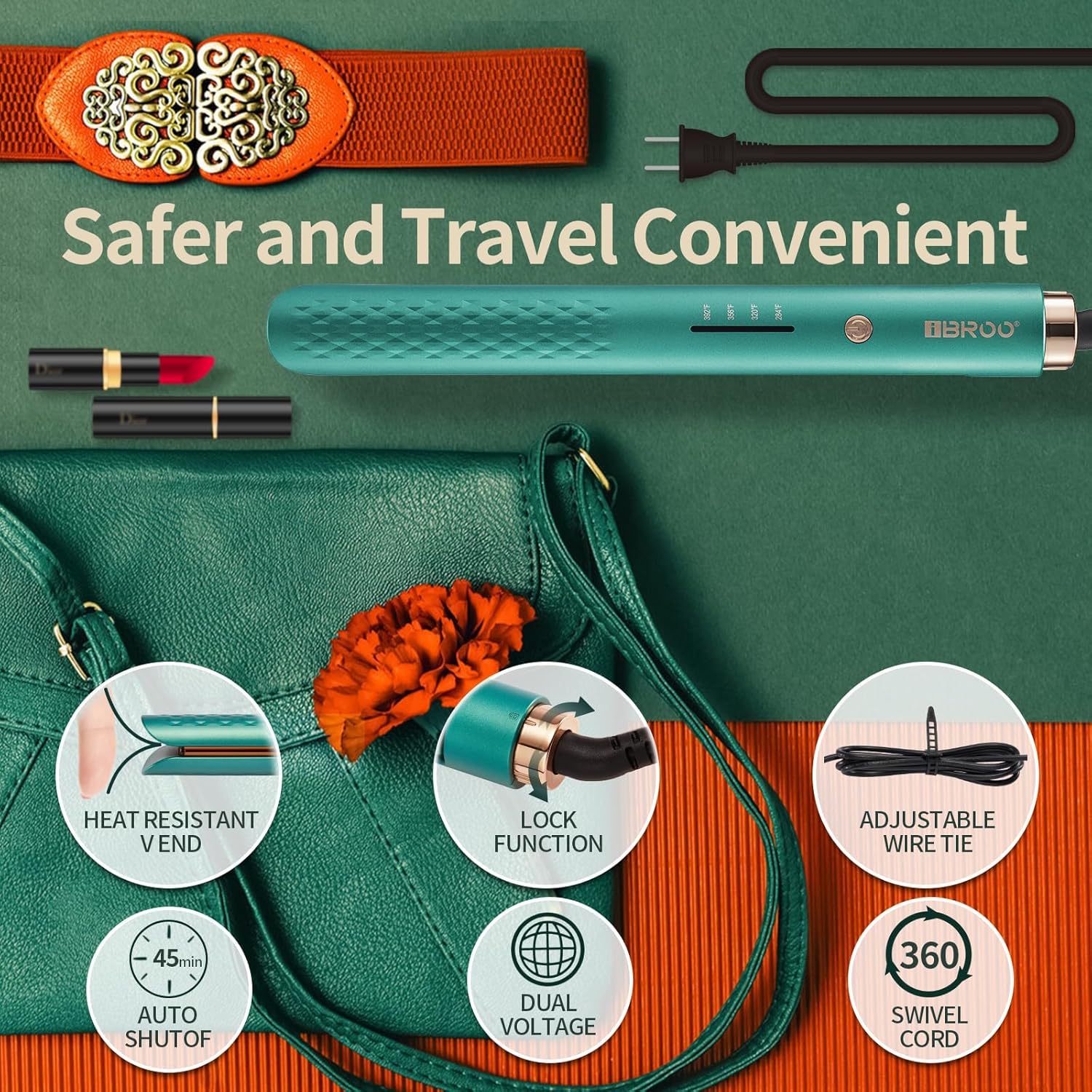 Ceramic Tourmaline Ionic Flat Iron & Curling Iron Combo 1 Inch - Image 6