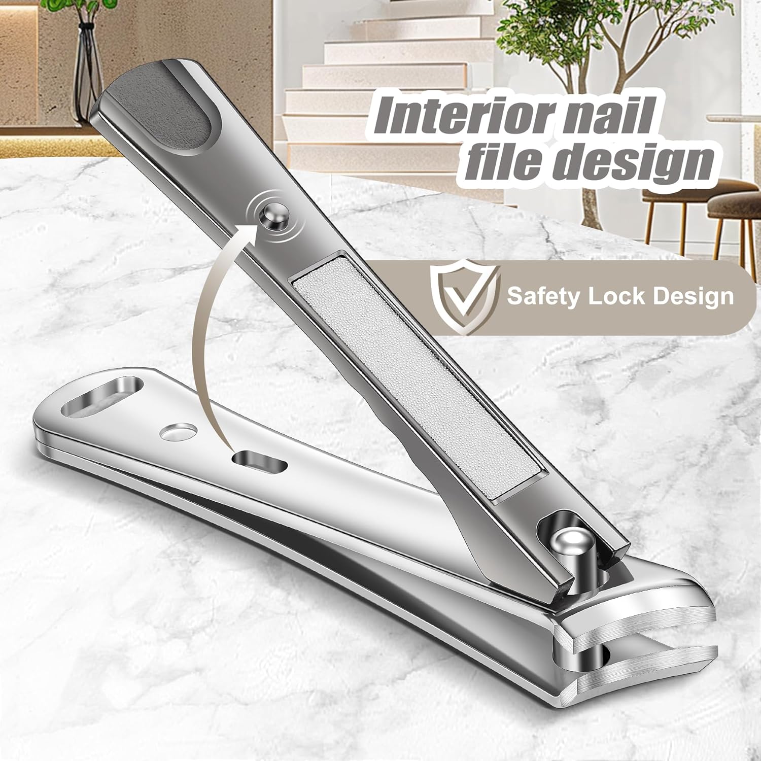 Premium Black Fingernail and Toenail Clipper Set for Adults, Sharp and Durable - Image 5