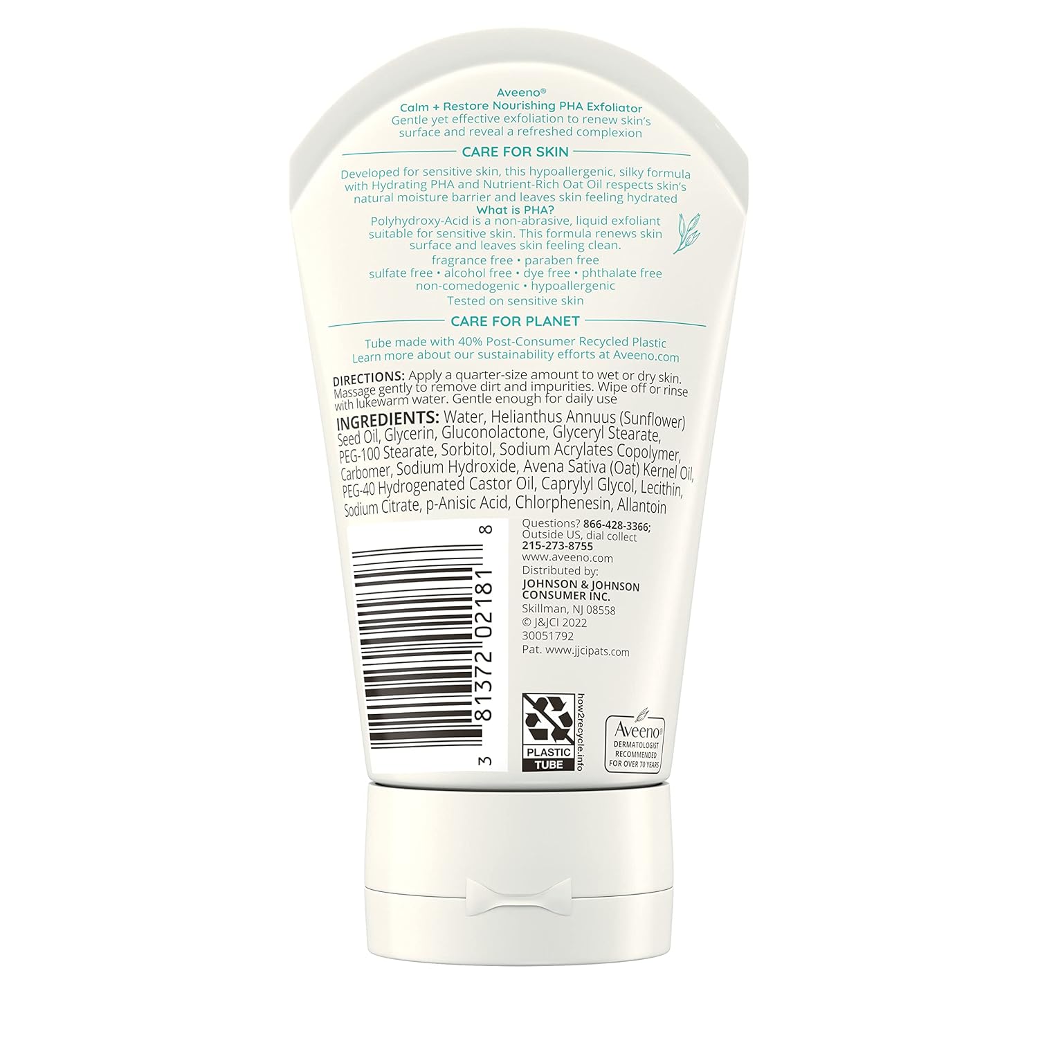 Aveeno Calm + Restore Nourishing PHA Facial Exfoliator Sensitive Skin Fragrance-Free 4 fl. oz - Image 9