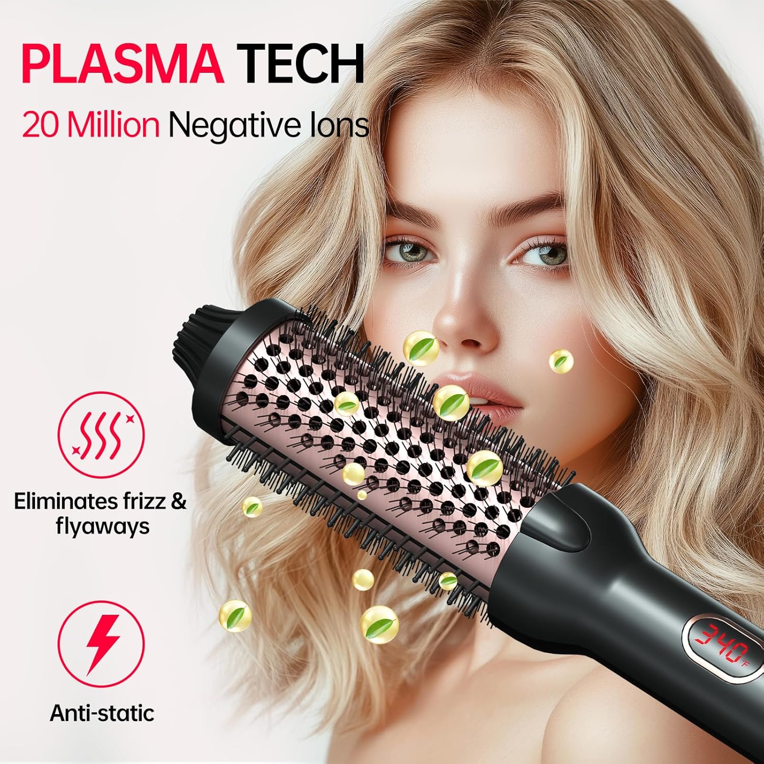 1.5 Inch Ceramic Heated Round Brush with Negative Ion Technology and Auto Shut-Off - Image 2