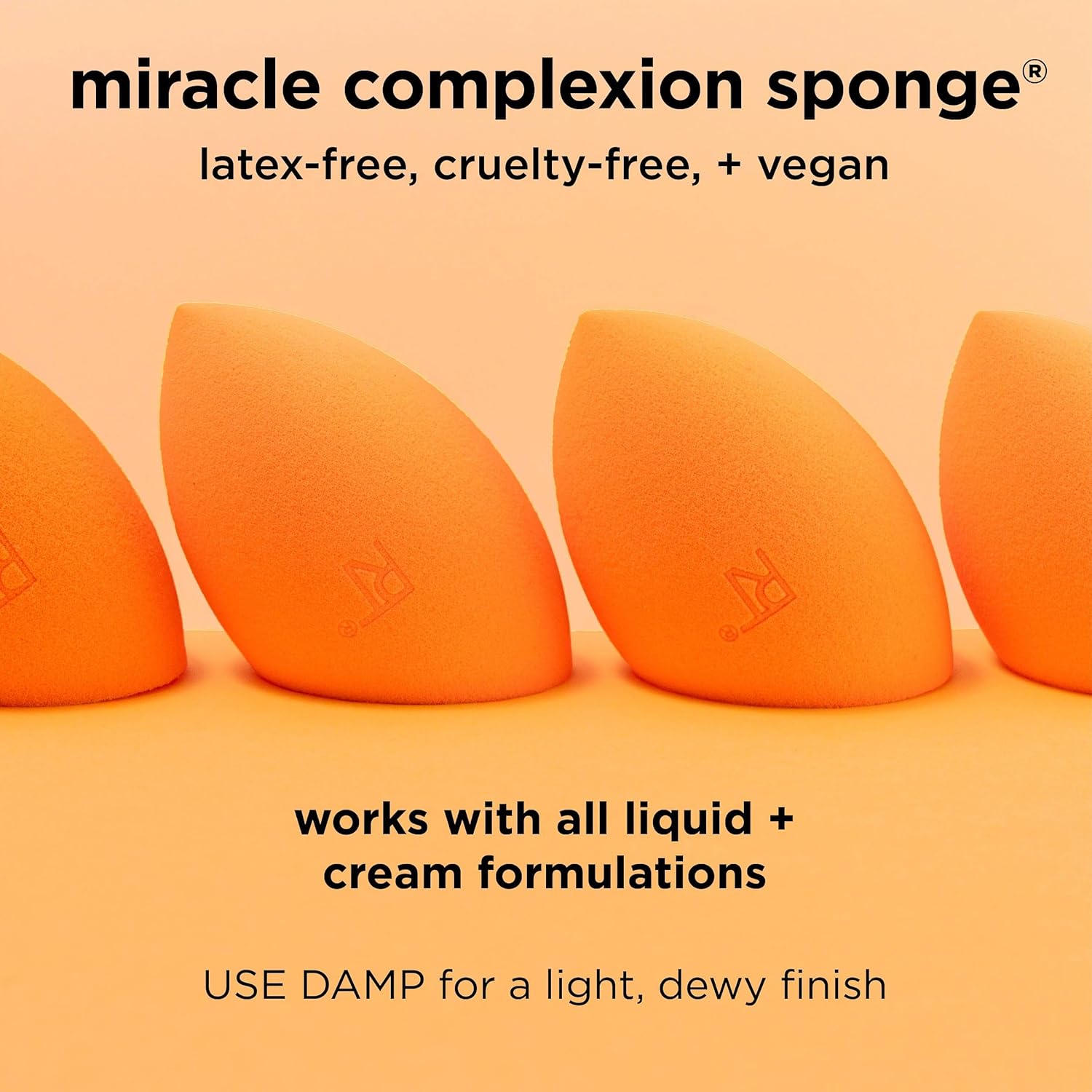Real Techniques Miracle Complexion Sponge for Liquid & Cream Foundation, Latex-Free Foam, 1 Count, Orange - Image 7