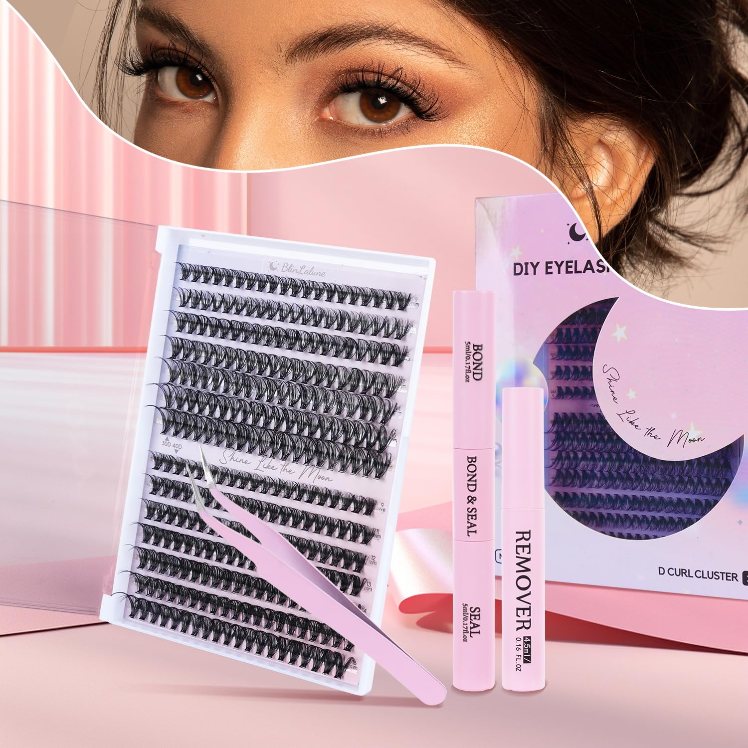 280 Pcs Individual Lash Cluster DIY Kit with Bond, Seal, Remover, and Tweezers - Image 7