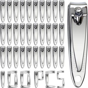 100 Pieces Nail Clippers Bulk - Ultra Sharp Stainless Steel Fingernail & Toenail Clippers Set for Men & Women - Flat Portable Design for Travel, Manicure & Pedicure - for Salons, Spas & Home Use