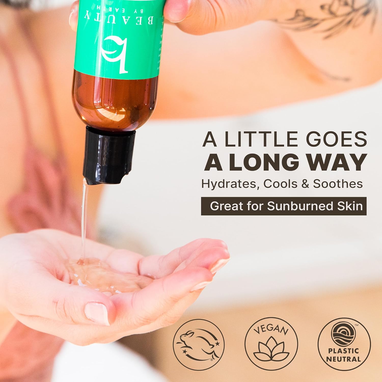 Beauty by Earth 8 oz Organic Aloe Vera Gel for Skin, Hair, and Face Care - Image 3